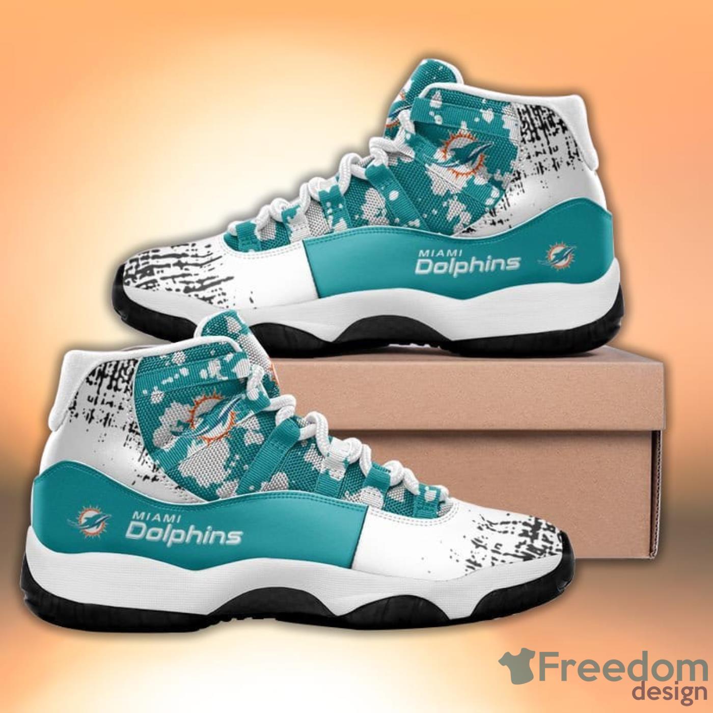 Miami Dolphins Skull Pattern Style Sneaker Air Jordan 11 Shoes