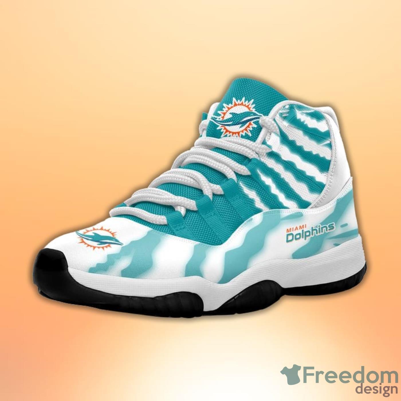 Miami Dolphins Scratch Pattern Style Sneaker Air Jordan 11 Shoes -  Freedomdesign