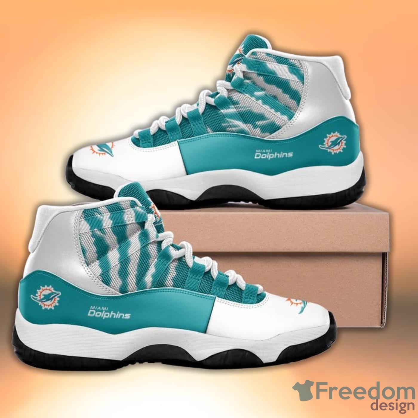 Miami Dolphins Scratch Pattern Style Sneaker Air Jordan 11 Shoes -  Freedomdesign