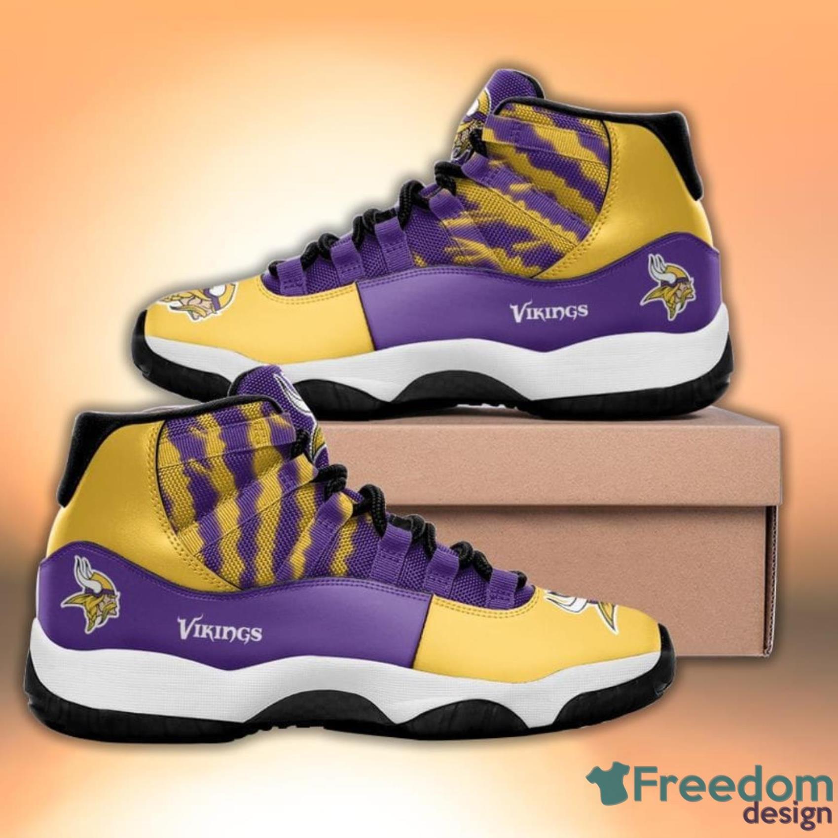 Minnesota Vikings Team Sneaker Air Jordan 13 Shoes - Freedomdesign