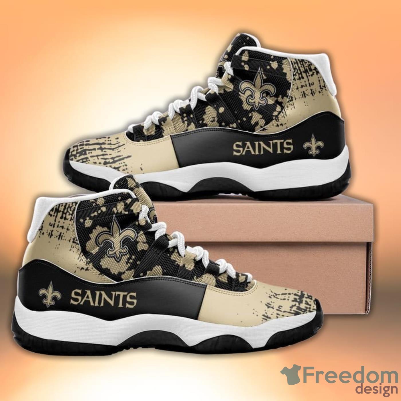 New Orleans Saints Scratch Pattern Style Sneaker Air Jordan 11