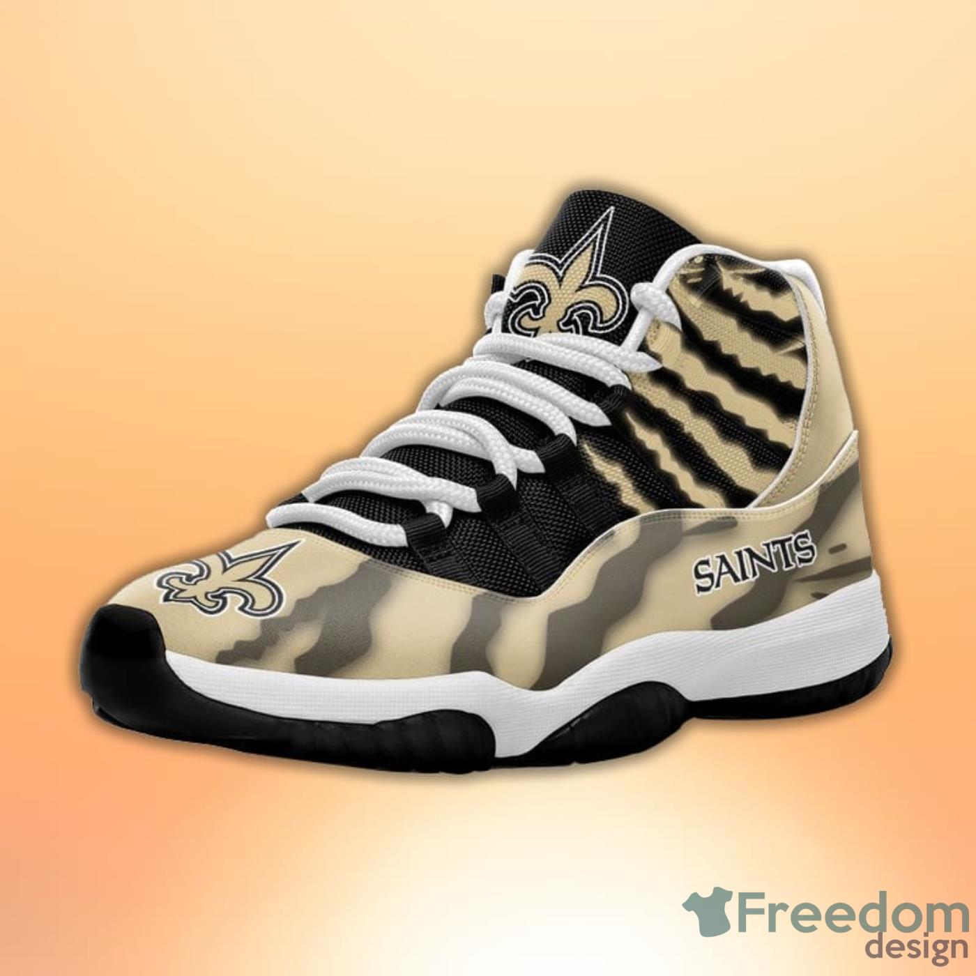 New Orleans Saints Scratch Pattern Style Sneaker Air Jordan 11