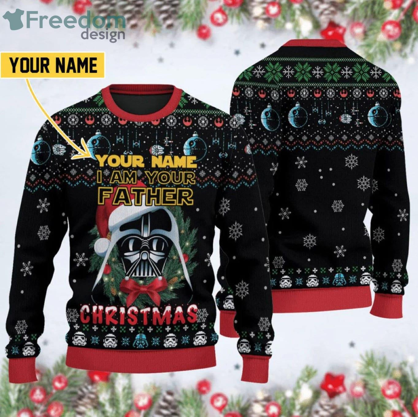 Personalized I'm Your Father Darth Vader Christmas Sweater Ugly Christmas Sweater image Personalized I'm Your Father Darth Vader Christmas Sweater Ugly Christmas Sweater Product Photo 1