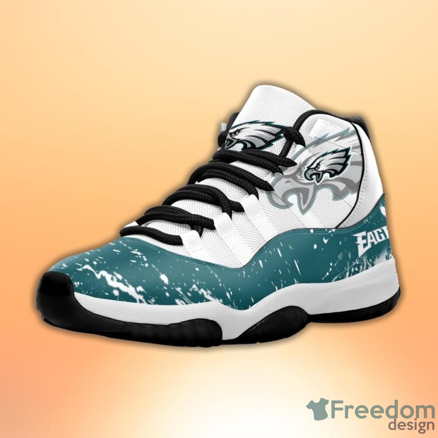 Personalized Philadelphia Eagles Color Flakes Air Jordan 11