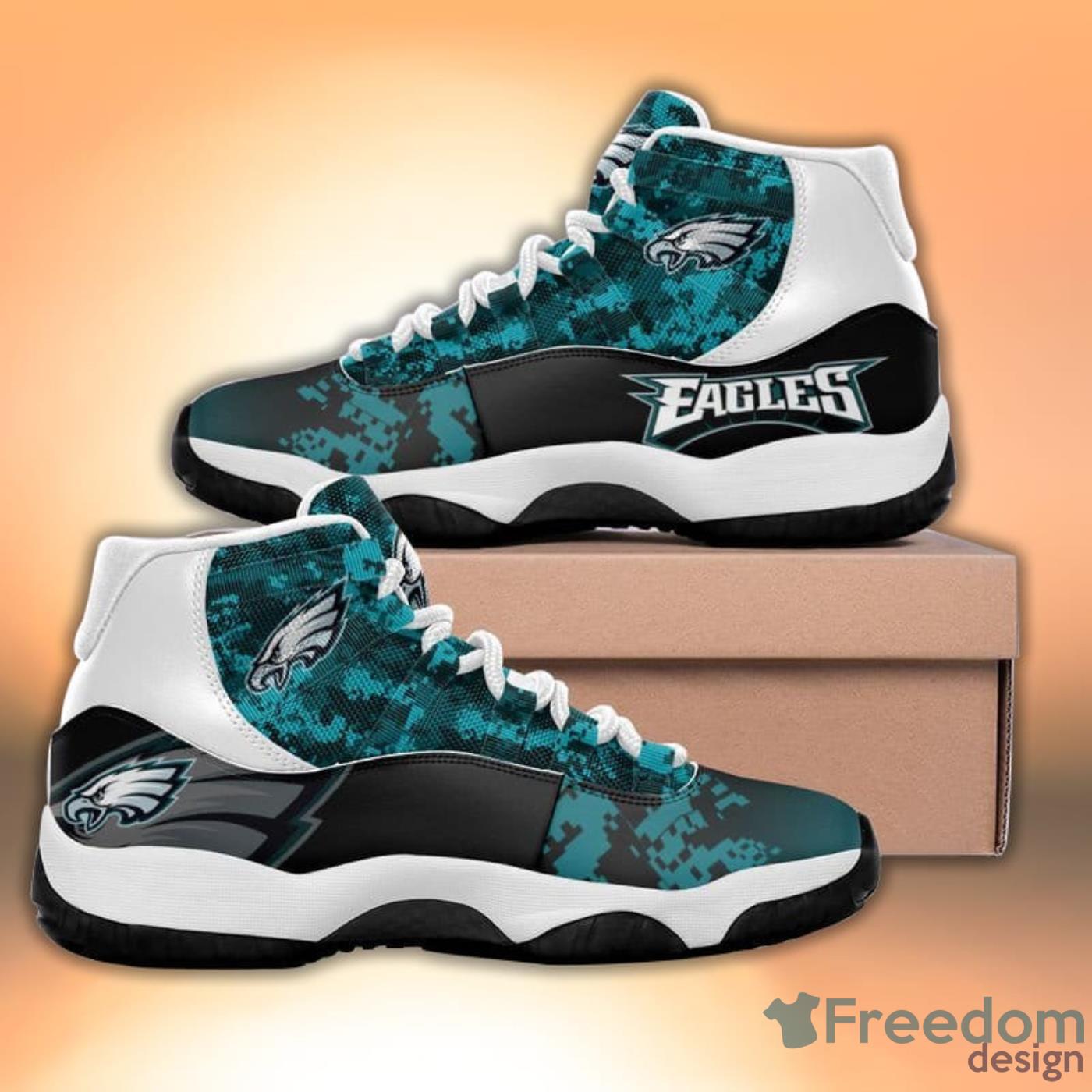 Personalized Philadelphia Eagles Color Flakes Air Jordan 11