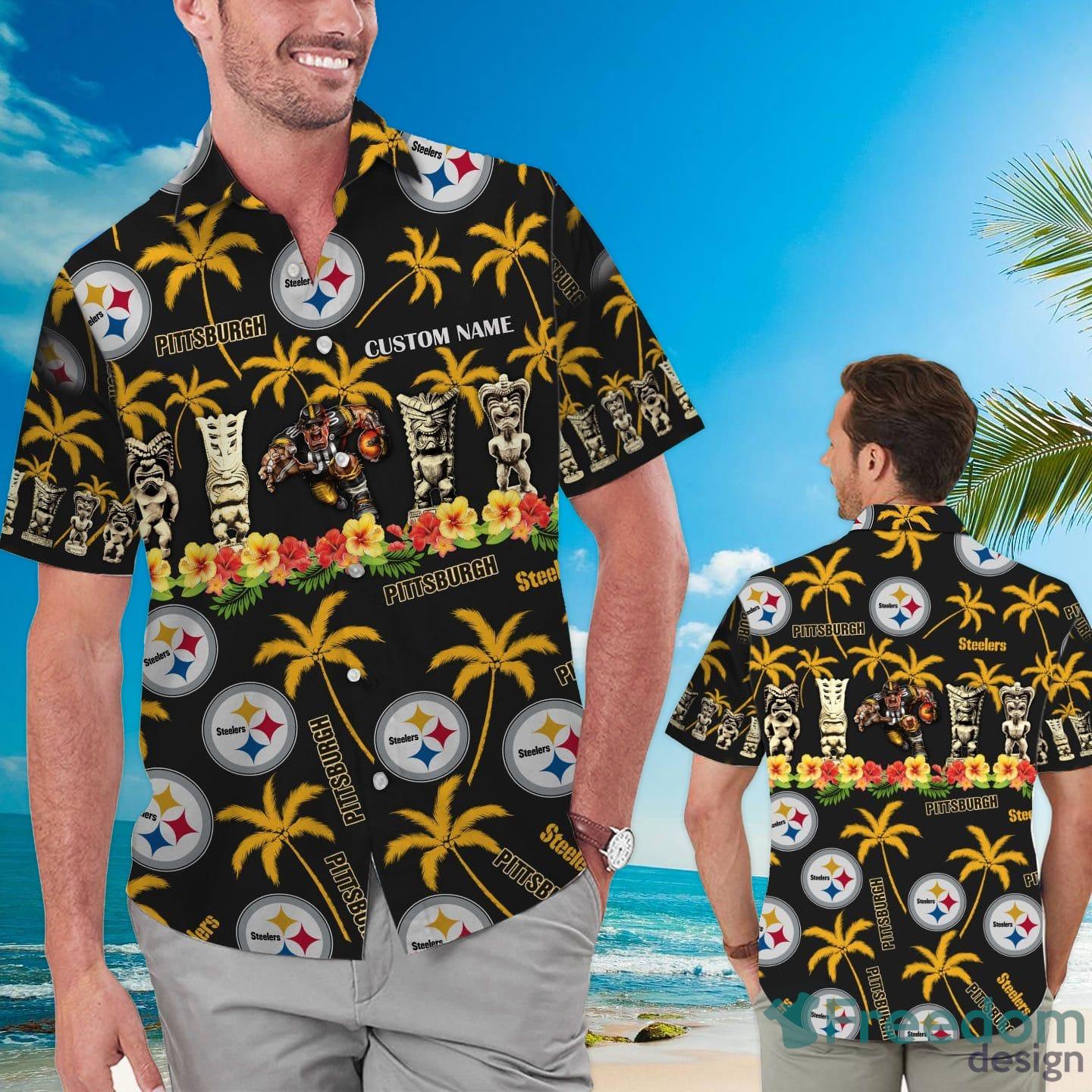 Pittsburgh Steelers Custom Name Hawaiian Shirt Product Photo 1 Pittsburgh Steelers Custom Name Hawaiian Shirt Product Photo 1