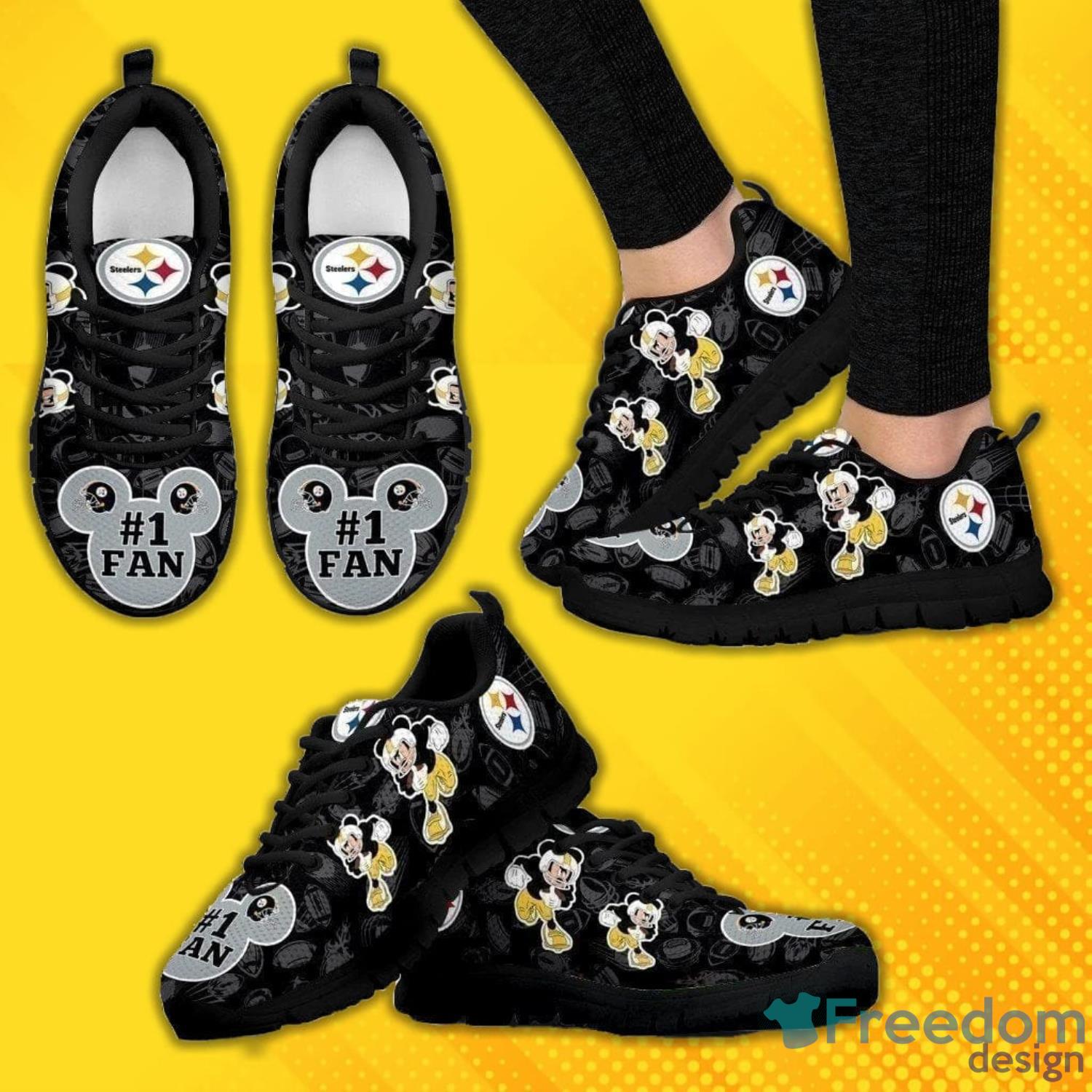 Pittsburgh Steelers Mickey Sneakers Shoes For Fans Product Photo 1