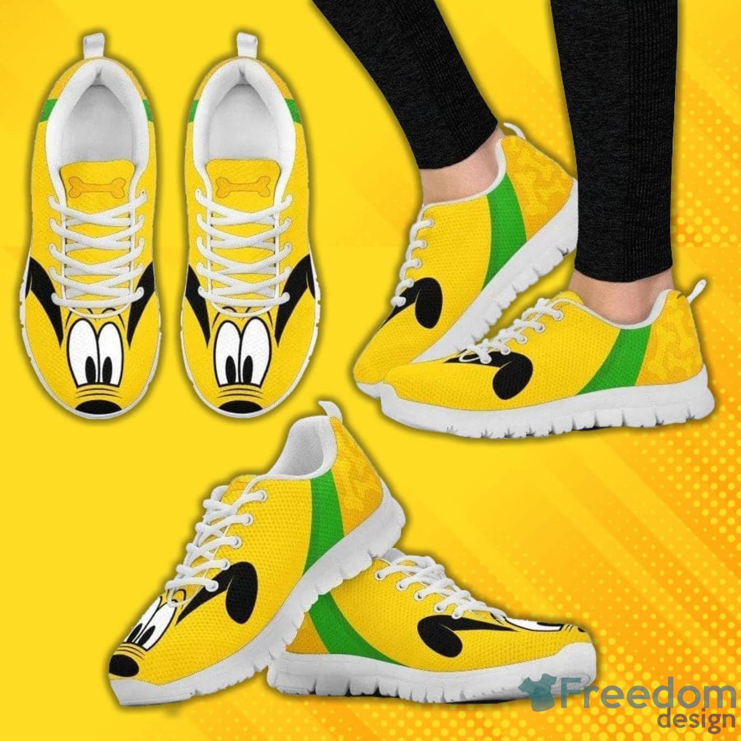 Pluto Face Disney Disney Cartoon Lover Sneakers Product Photo 1