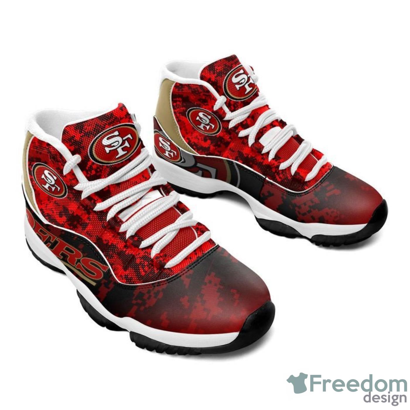 San Francisco 49ers Camo Style Air Jordan 13 Shoes For Fans