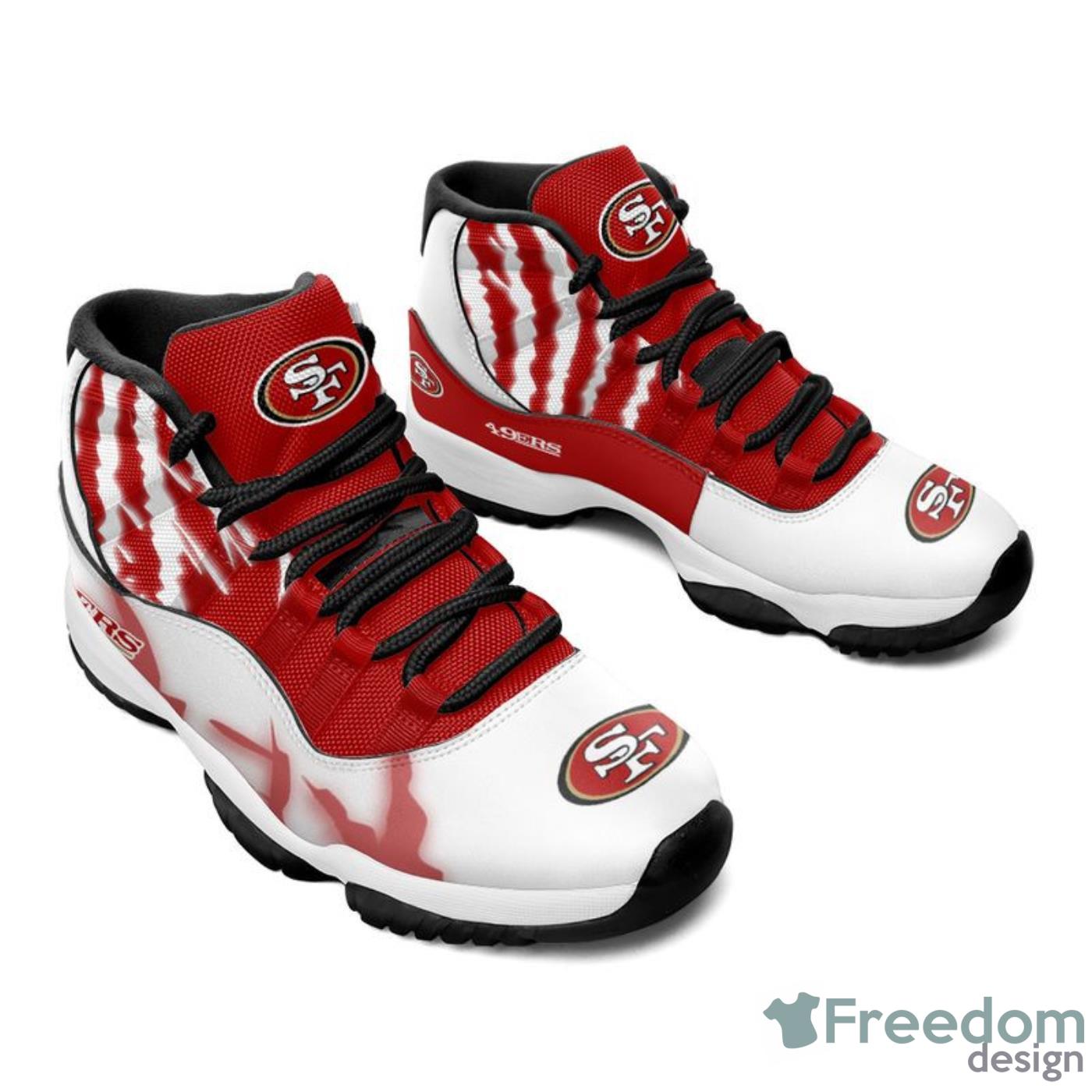 San Francisco 49ers Custom Name Air Jordan 11 Sneaker Shoes For Sport Fans  - Banantees