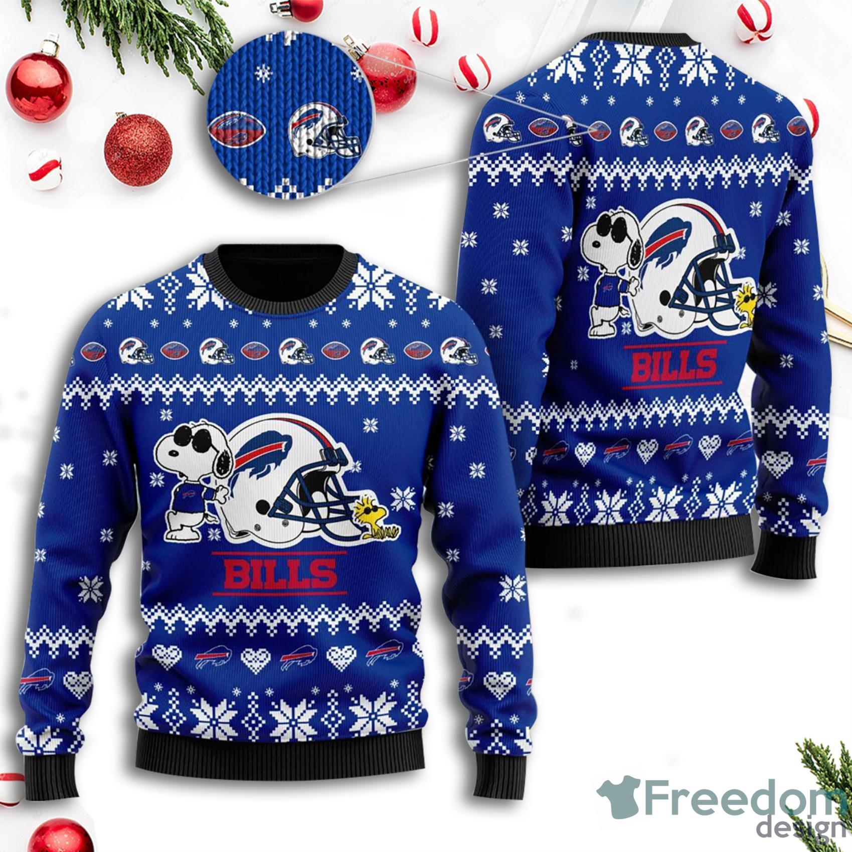 Buffalo Bills Knitted Sweater For Christmas - Freedomdesign