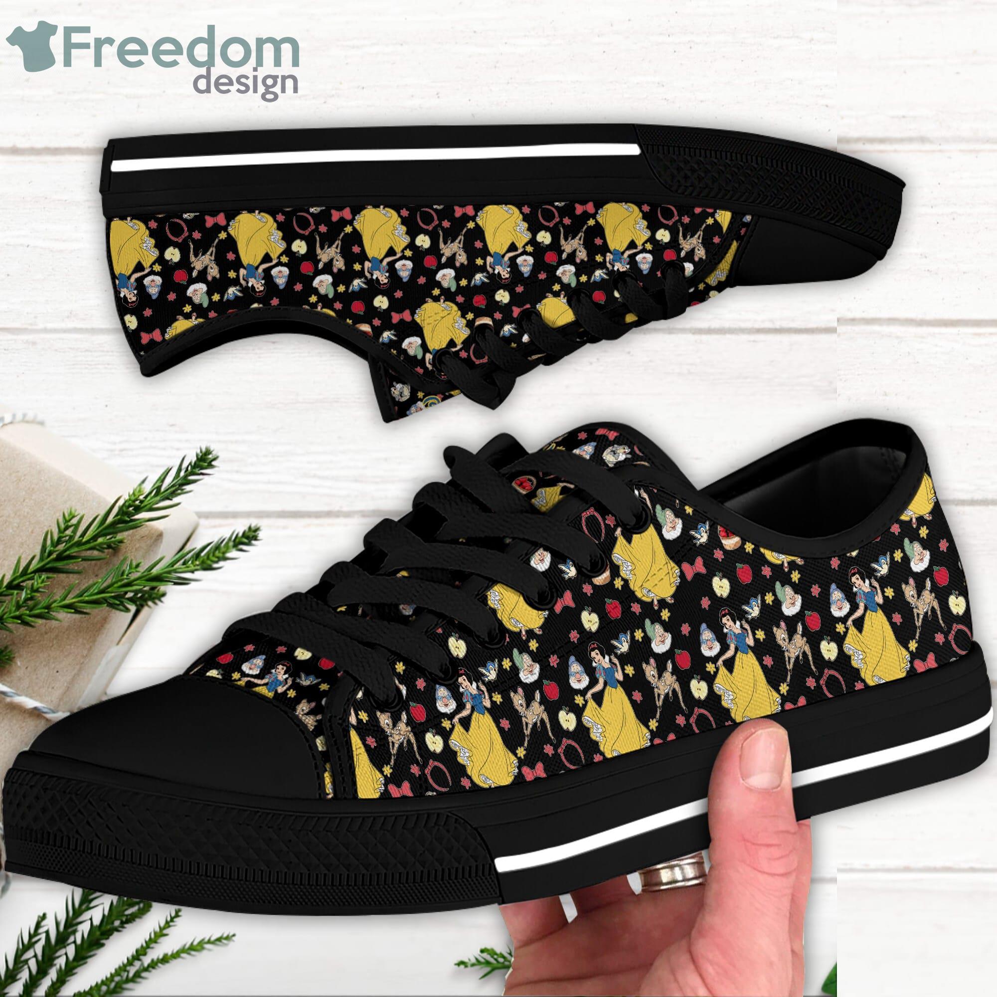 Snow White Princess Dark Side Patterns Disney Cartoon Sneakers Low Top Canvas Shoes Product Photo 2