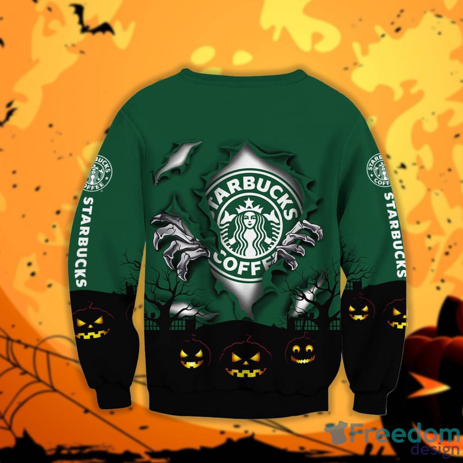 Starbucks Scary Night Halloween Gift Sweatshirt Product Photo 2