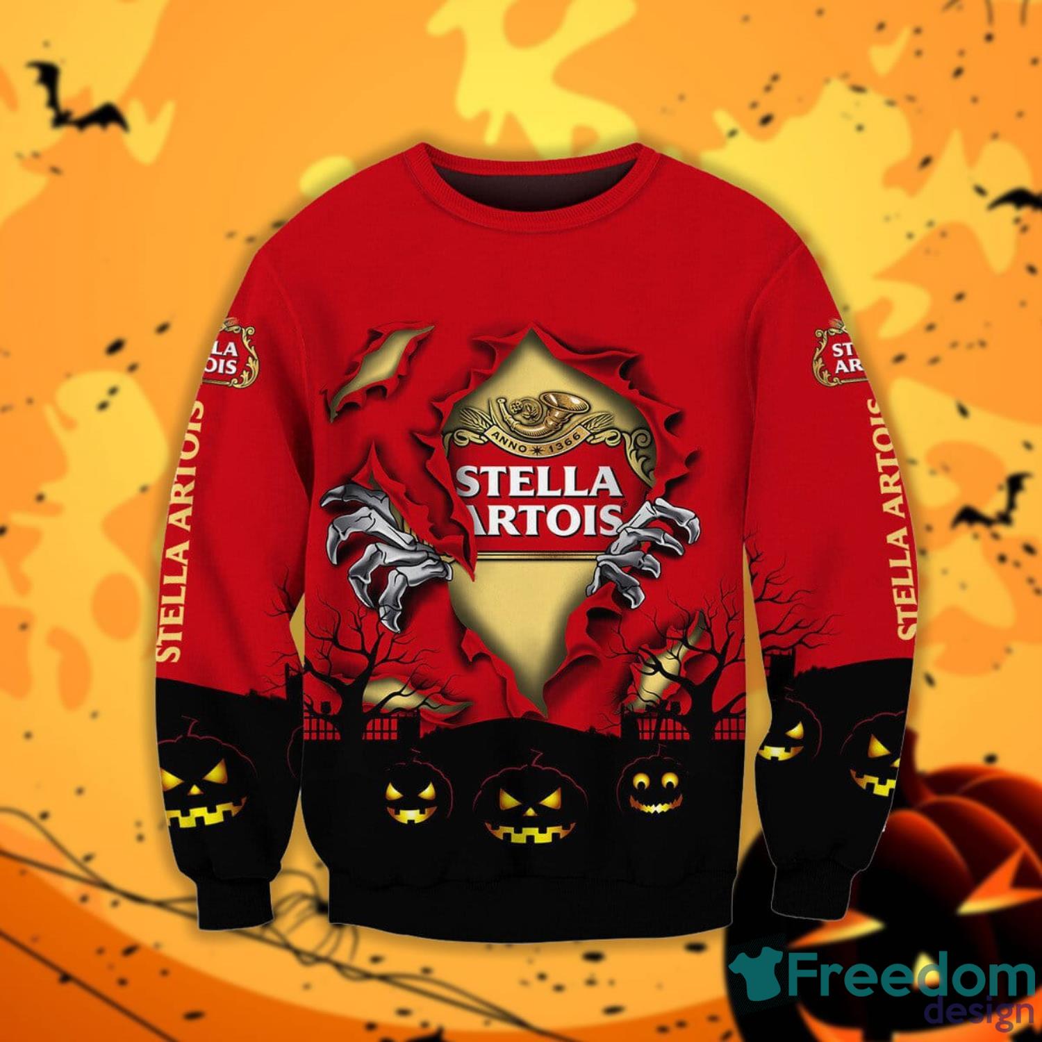 Stella Artois Beer Scary Night Halloween Gift Sweatshirt Product Photo 1