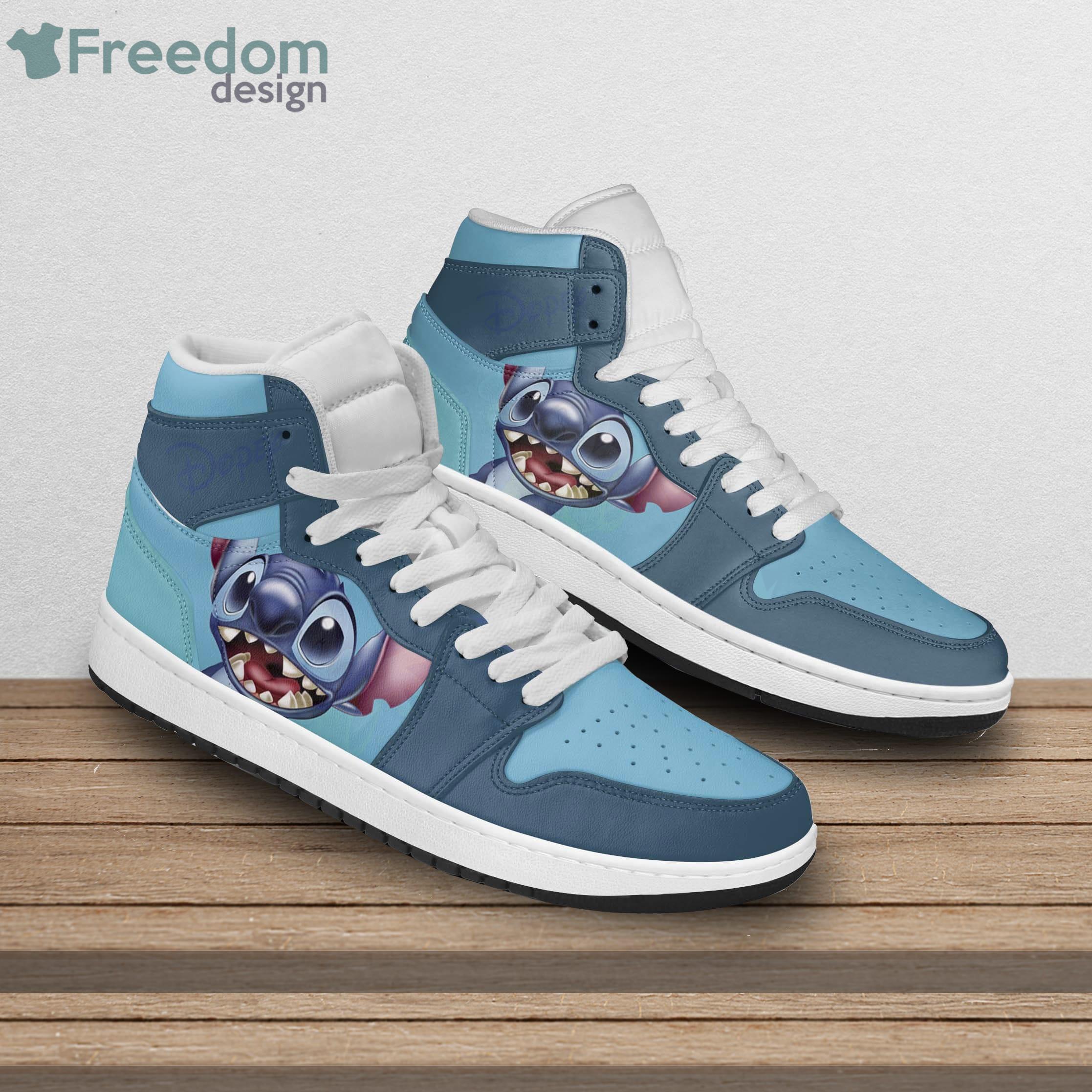 Stitch Blue Disney Inspired Air Jordan Sneaker Hightop Shoes