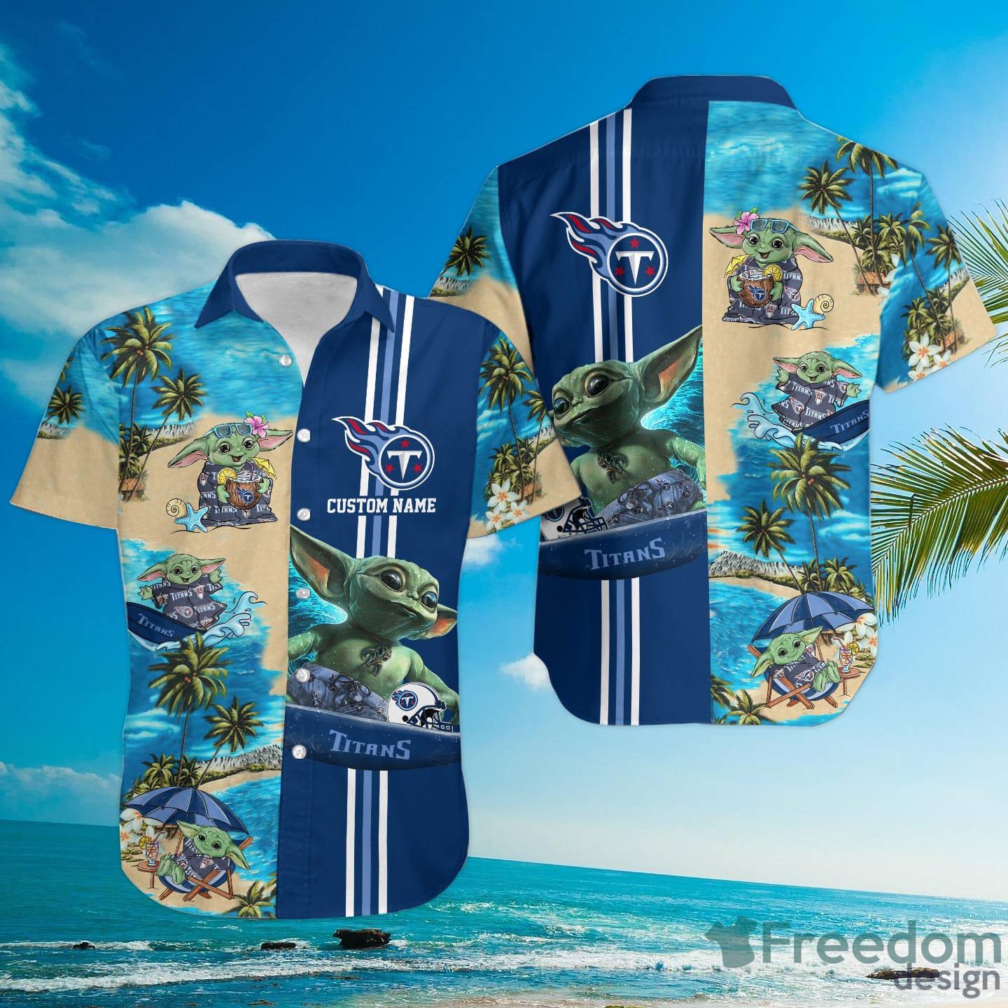 Carolina Panthers Baby Yoda Custom Name Hawaiian Shirt - Freedomdesign