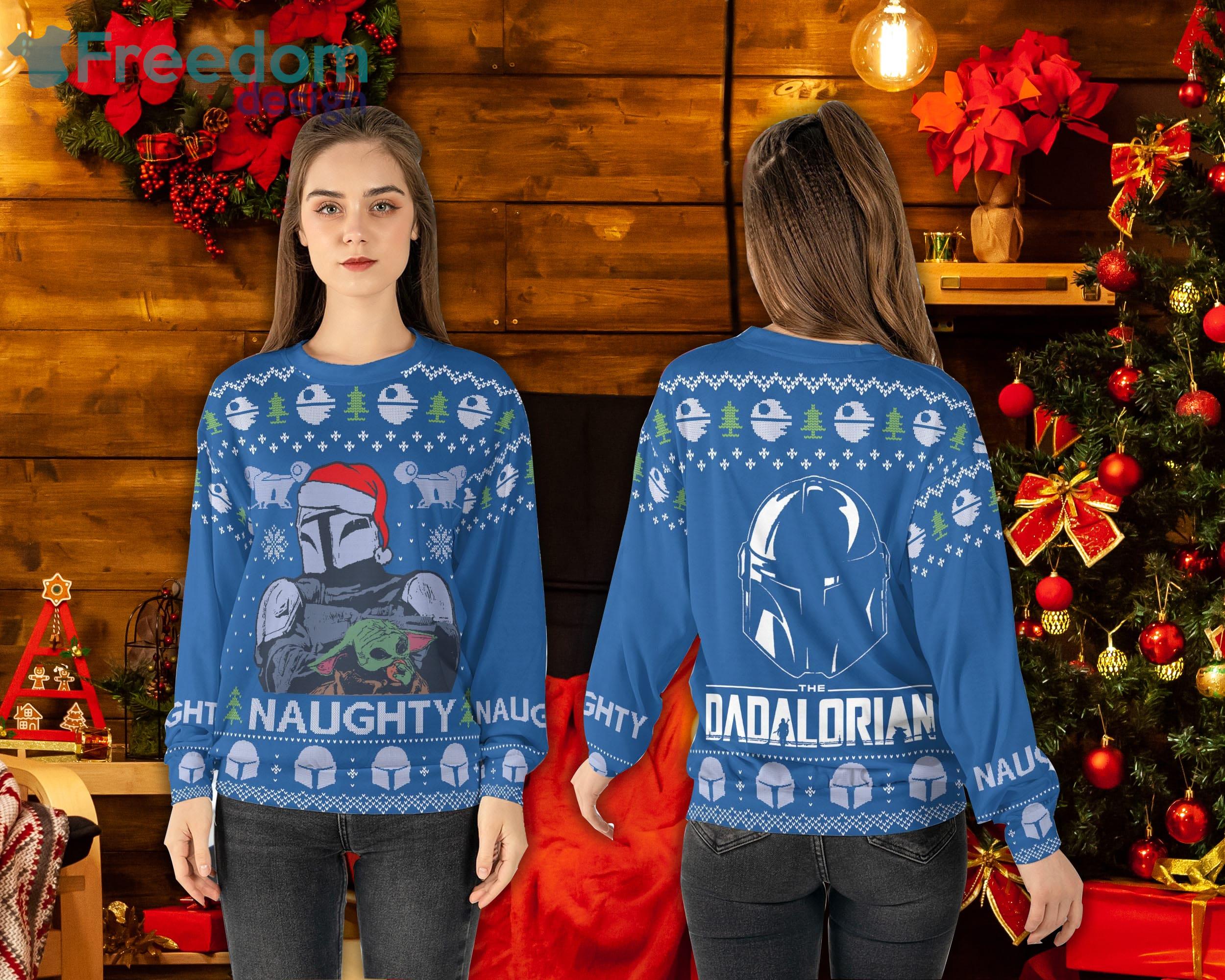 The Dadalorian Naught Sweater Sweashirt Ugly Dadalorian Christmas Sweater Product Photo 1 The Dadalorian Naught Sweater Sweashirt Ugly Dadalorian Christmas Sweater Product Photo 1