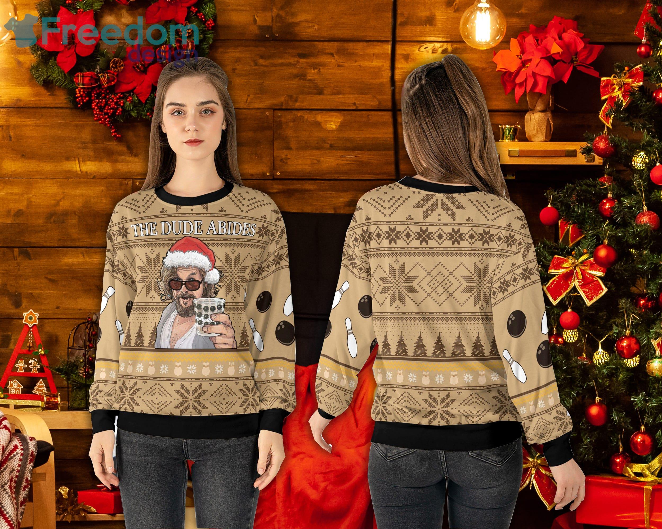 The Dude Abides Christmas Sweater Ugly Christmas Sweater Product Photo 1 The Dude Abides Christmas Sweater Ugly Christmas Sweater Product Photo 1