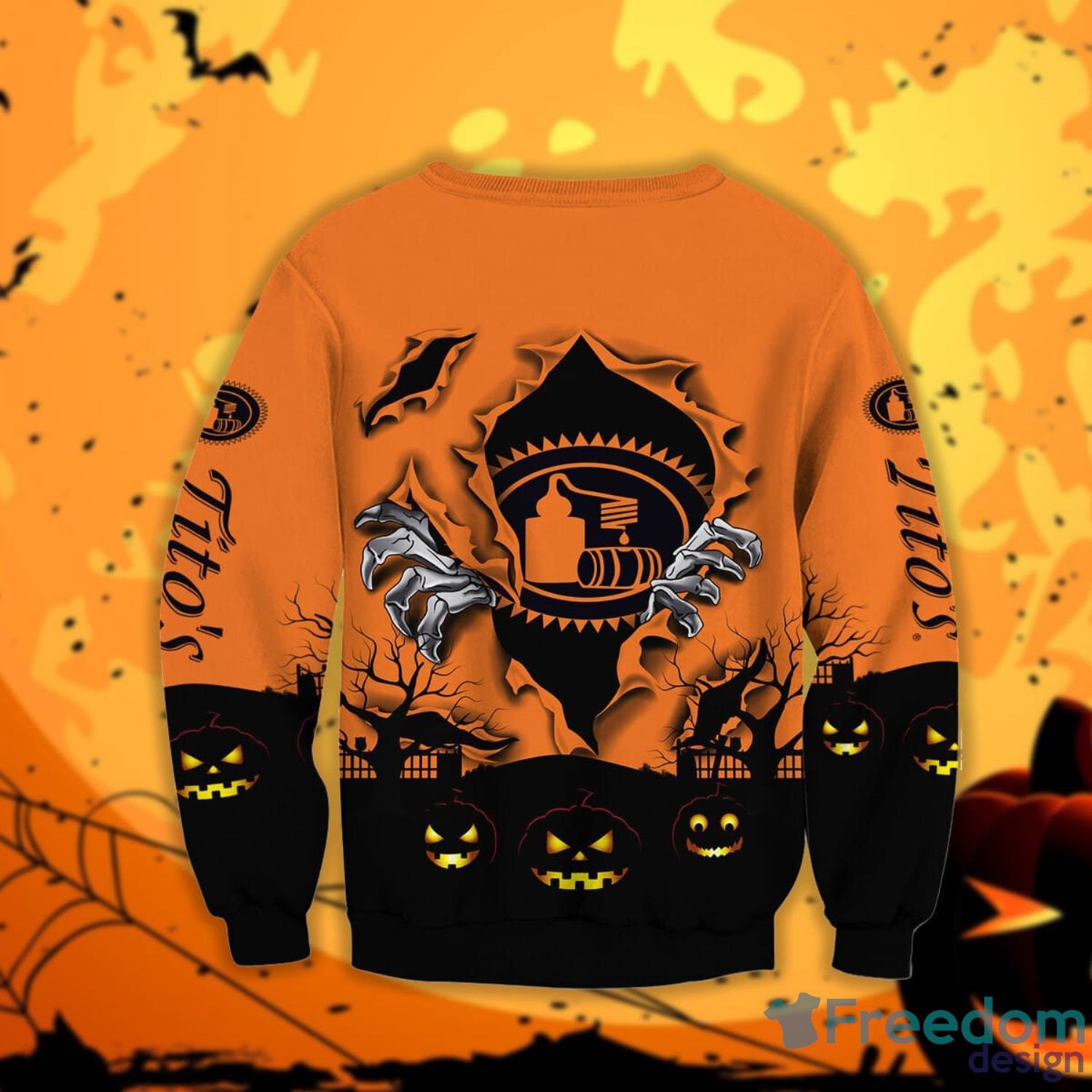 Titos Vodka Scary Night Halloween Gift Sweatshirt Product Photo 2