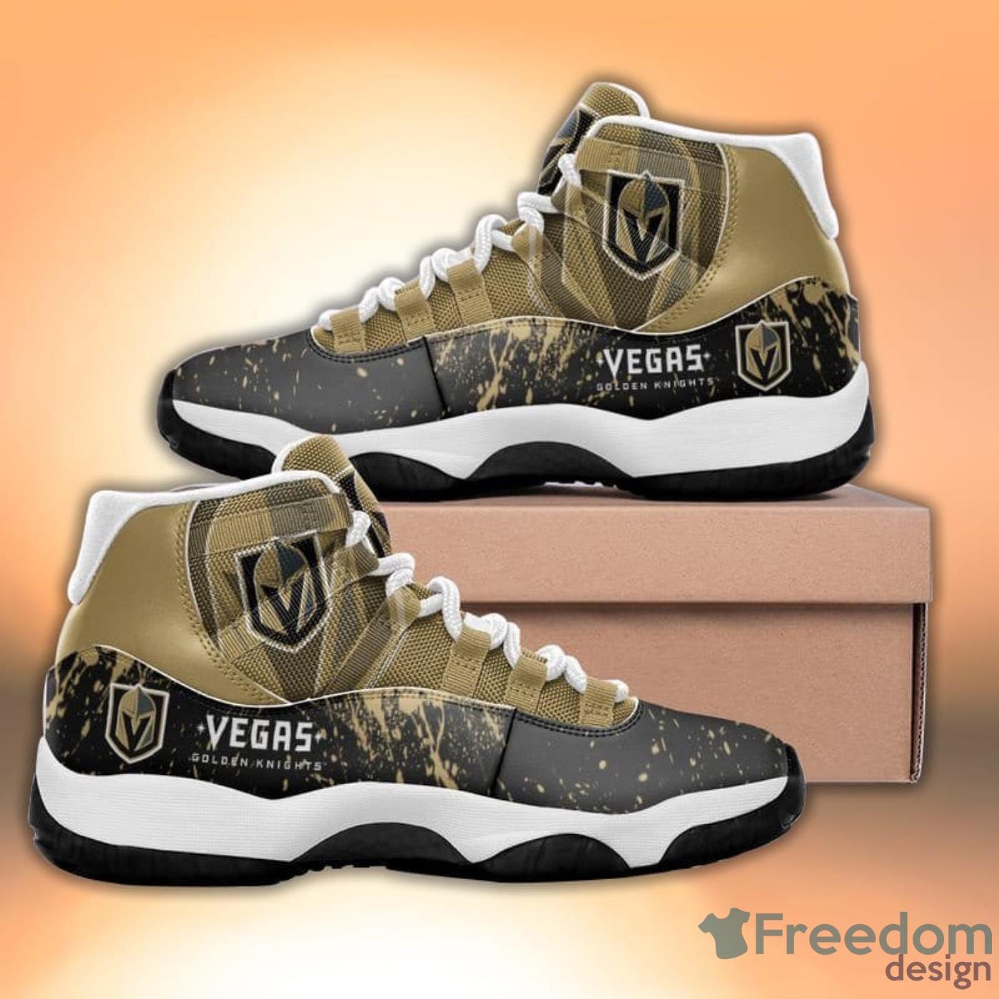 NHL Vegas Golden Knights Paint Stain Custom Name Air Jordan 13 Shoes