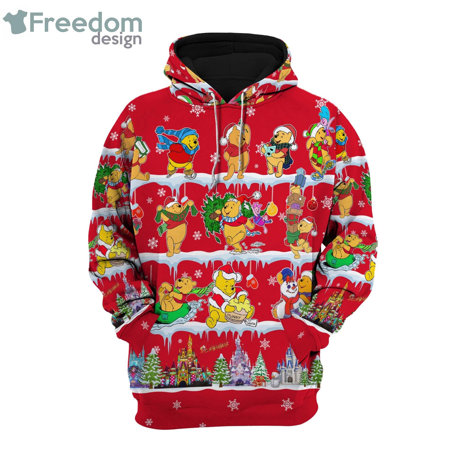 Winne The Pooh Red Christmas Disney Cartoon Hoodie Zip Hoodie Product Photo 4 Winne The Pooh Red Christmas Disney Cartoon Hoodie Zip Hoodie Product Photo 4