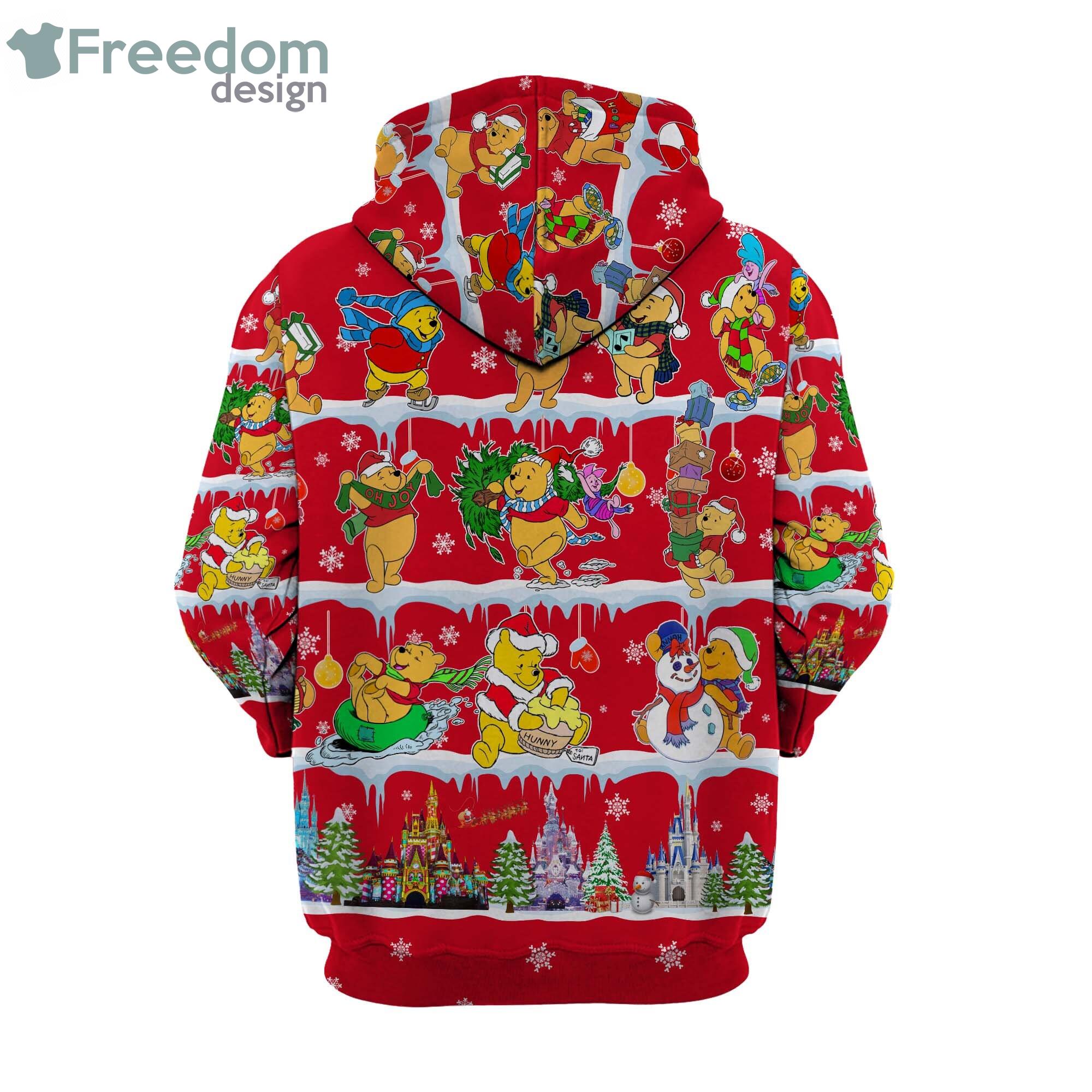 Winne The Pooh Red Christmas Disney Cartoon Hoodie Zip Hoodie Product Photo 5 Winne The Pooh Red Christmas Disney Cartoon Hoodie Zip Hoodie Product Photo 5
