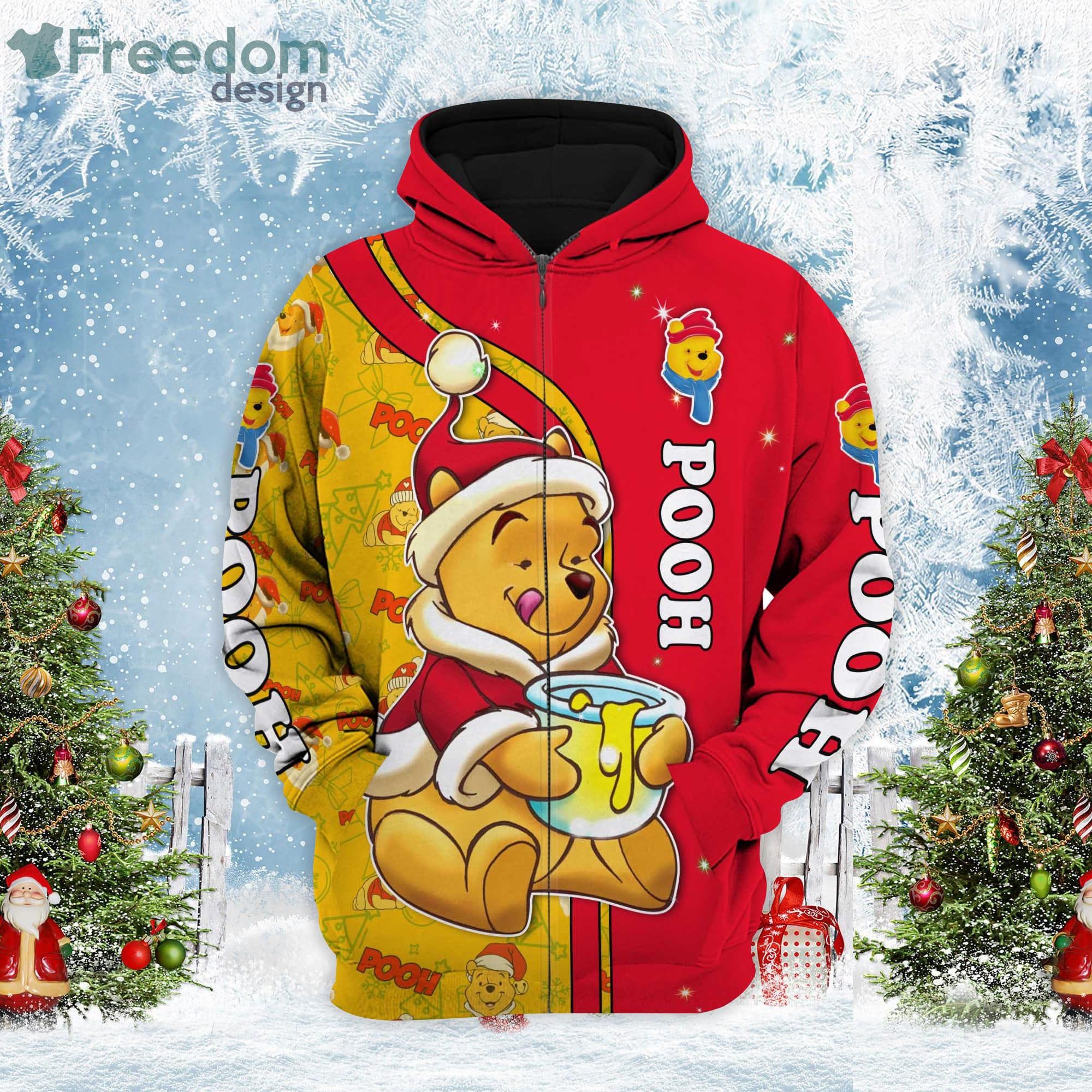 Winnie The Pooh Christmas Disney Cartoon Hoodie Zip Hoodie Product Photo 2