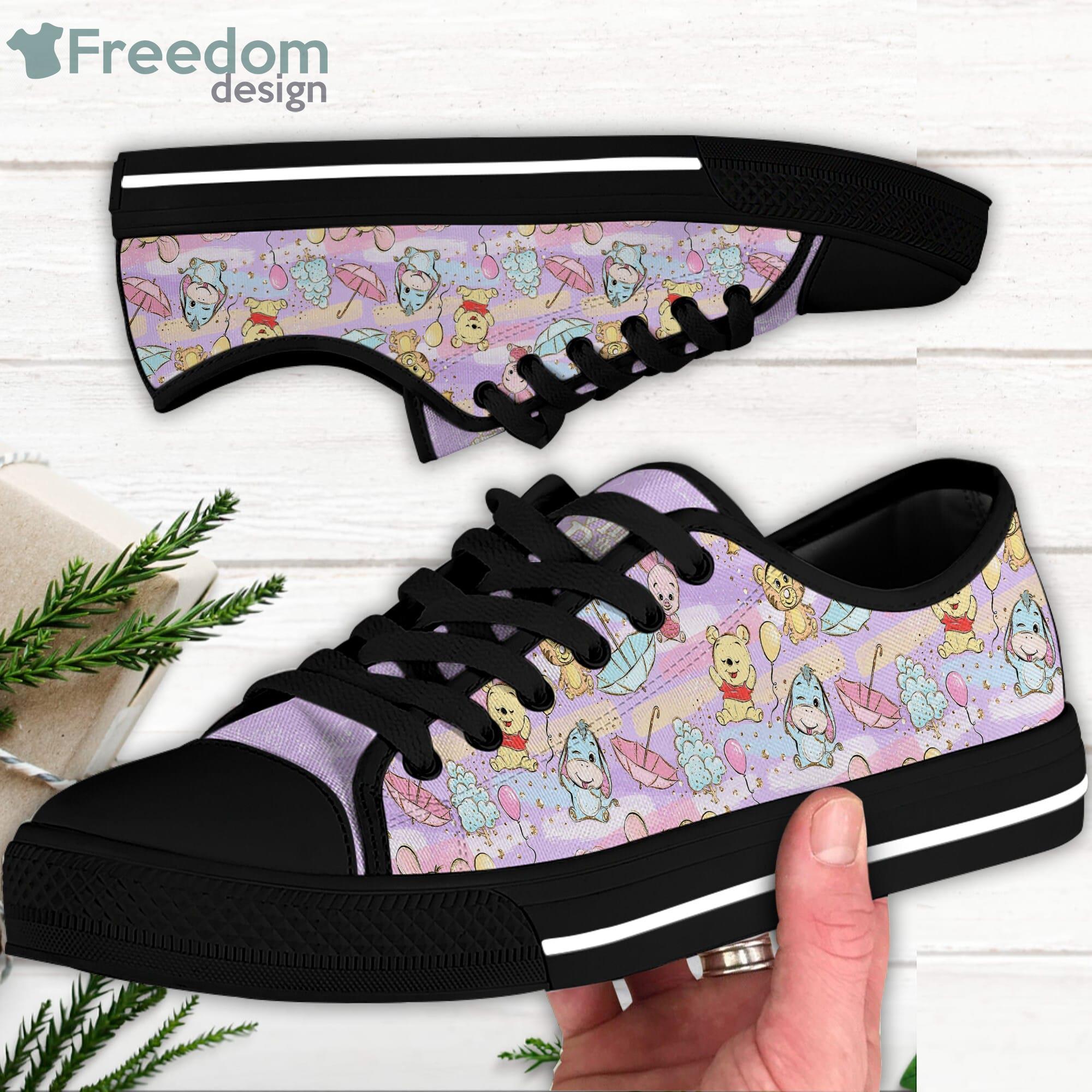 Winnie the Pooh Lovely Painting Pastel Disney Cartoon Sneakers Low Top Canvas Shoes Product Photo 2