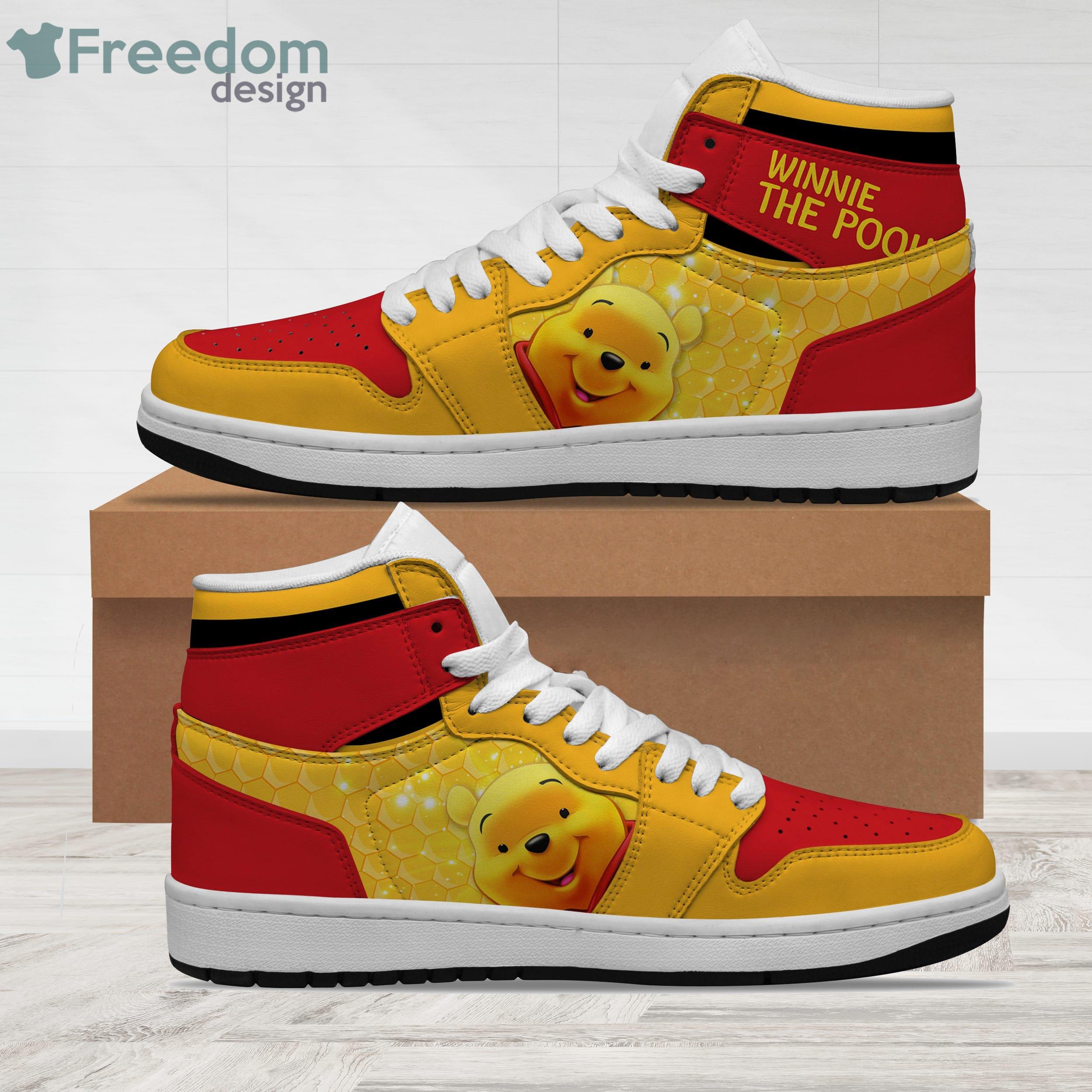 Winnie The Pooh Red Orange Disney Cartoon Sneakers Boots Air Jordan Hightop Shoes Product Photo 3 Winnie The Pooh Red Orange Disney Cartoon Sneakers Boots Air Jordan Hightop Shoes Product Photo 3