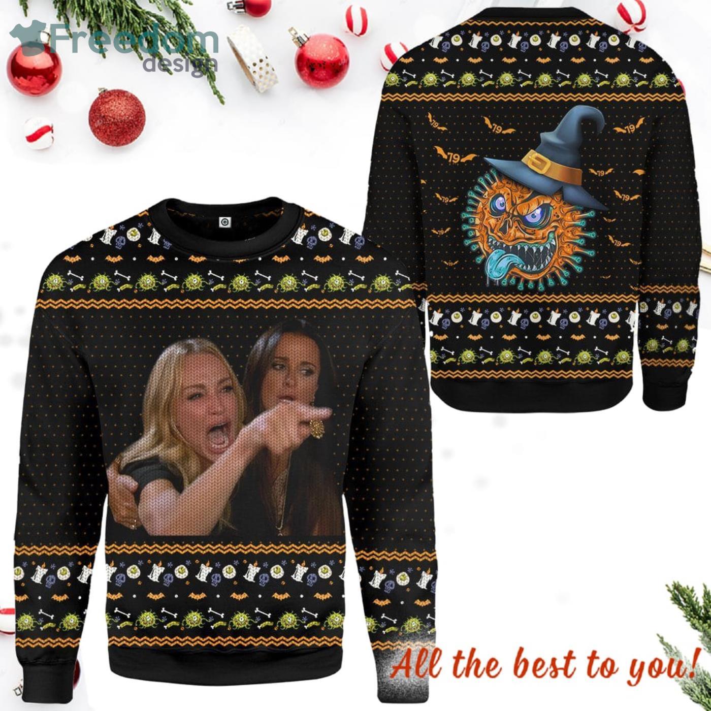 Women Yelling At A Virus Ugly All Over Print 3D Sweater Product Photo 1 Women Yelling At A Virus Ugly All Over Print 3D Sweater Product Photo 1