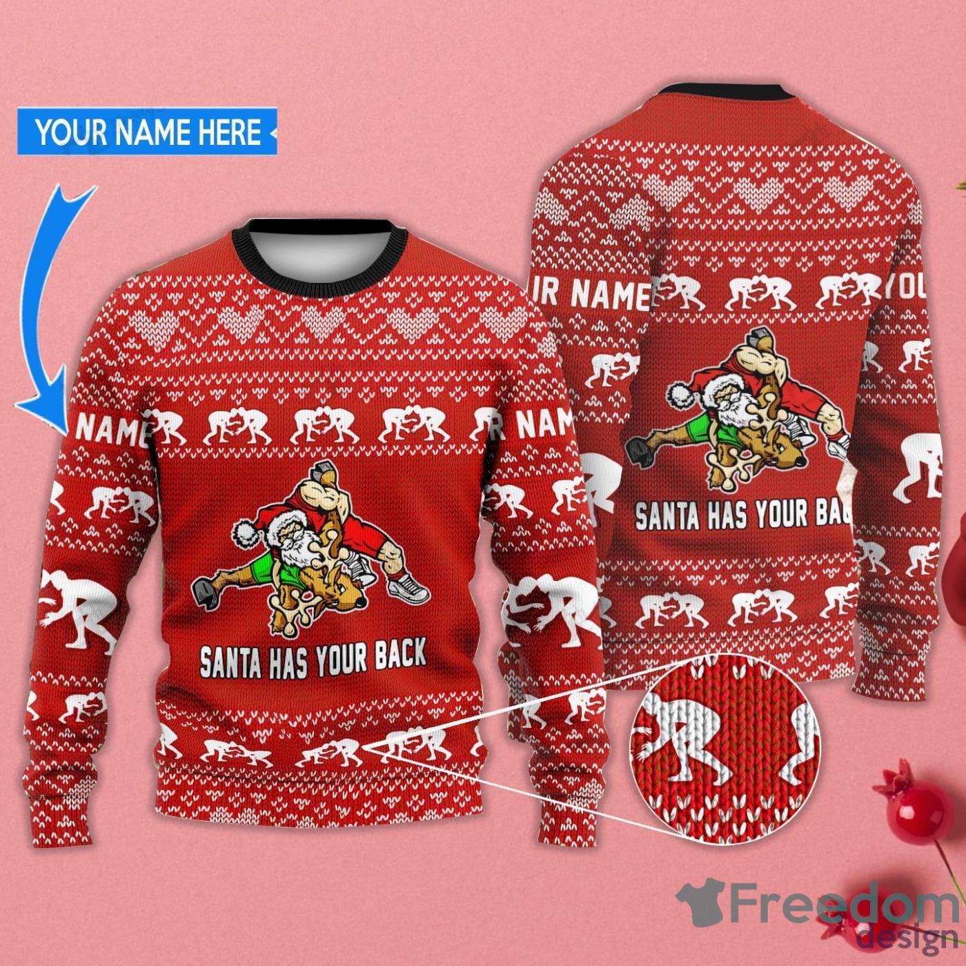 New York Giants Fans Santa Claus Tattoo Ugly Christmas Sweater Gift -  Freedomdesign