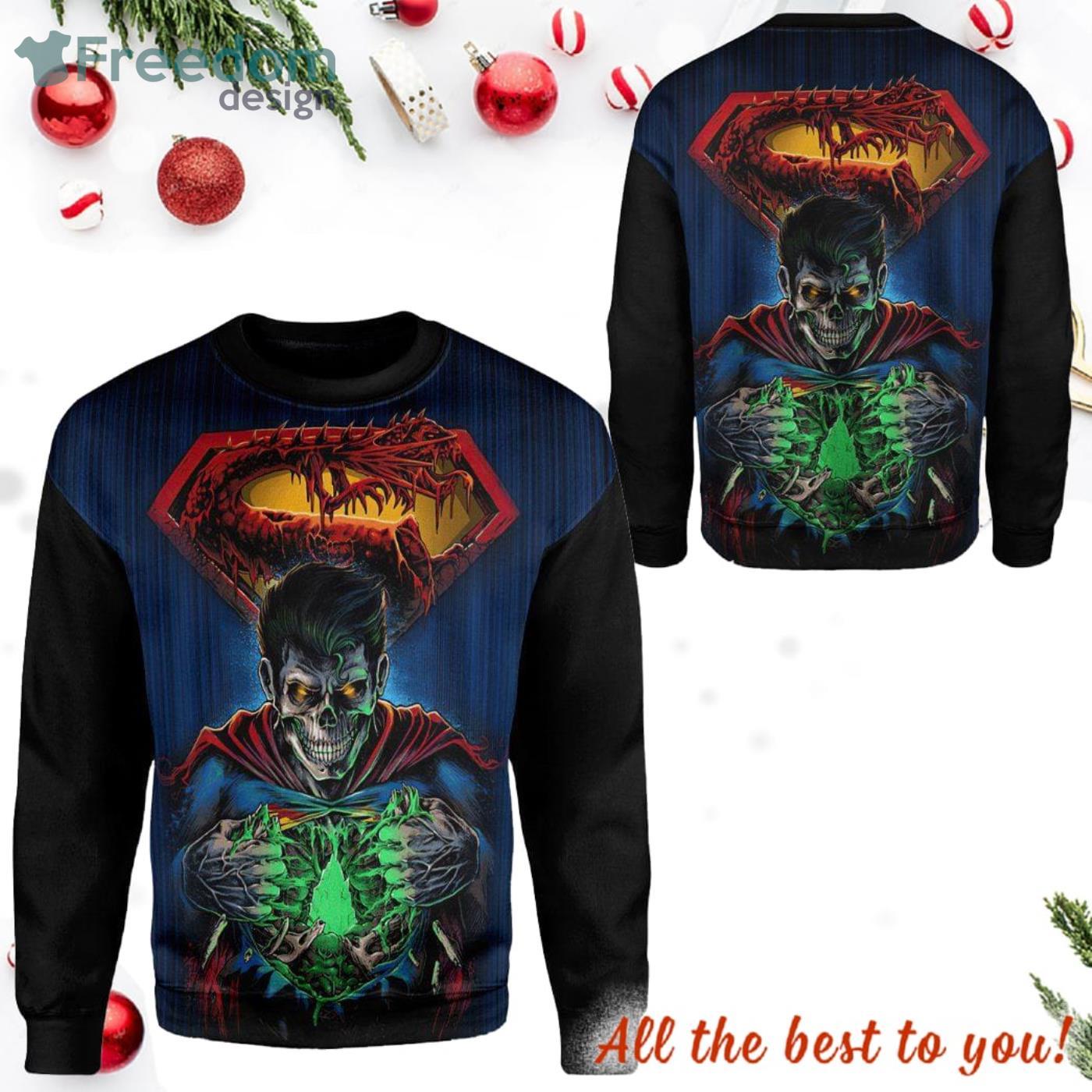 Zombie Superman All Over Print 3D Sweater Product Photo 1 Zombie Superman All Over Print 3D Sweater Product Photo 1
