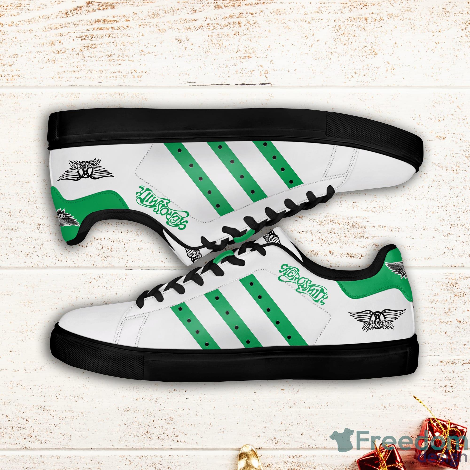 Aerosmith Green Striped Stan Smith Low Top Skate Shoes Product Photo 2