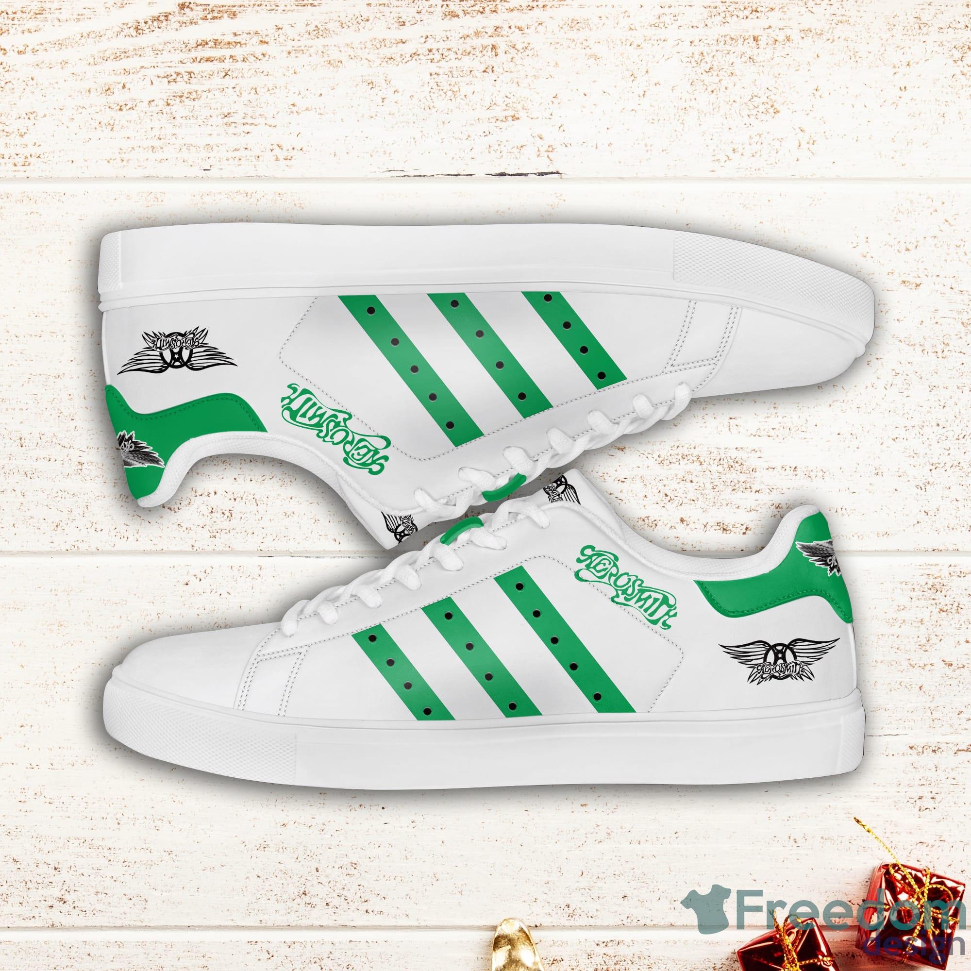 Aerosmith Green Striped Stan Smith Low Top Skate Shoes Product Photo 1