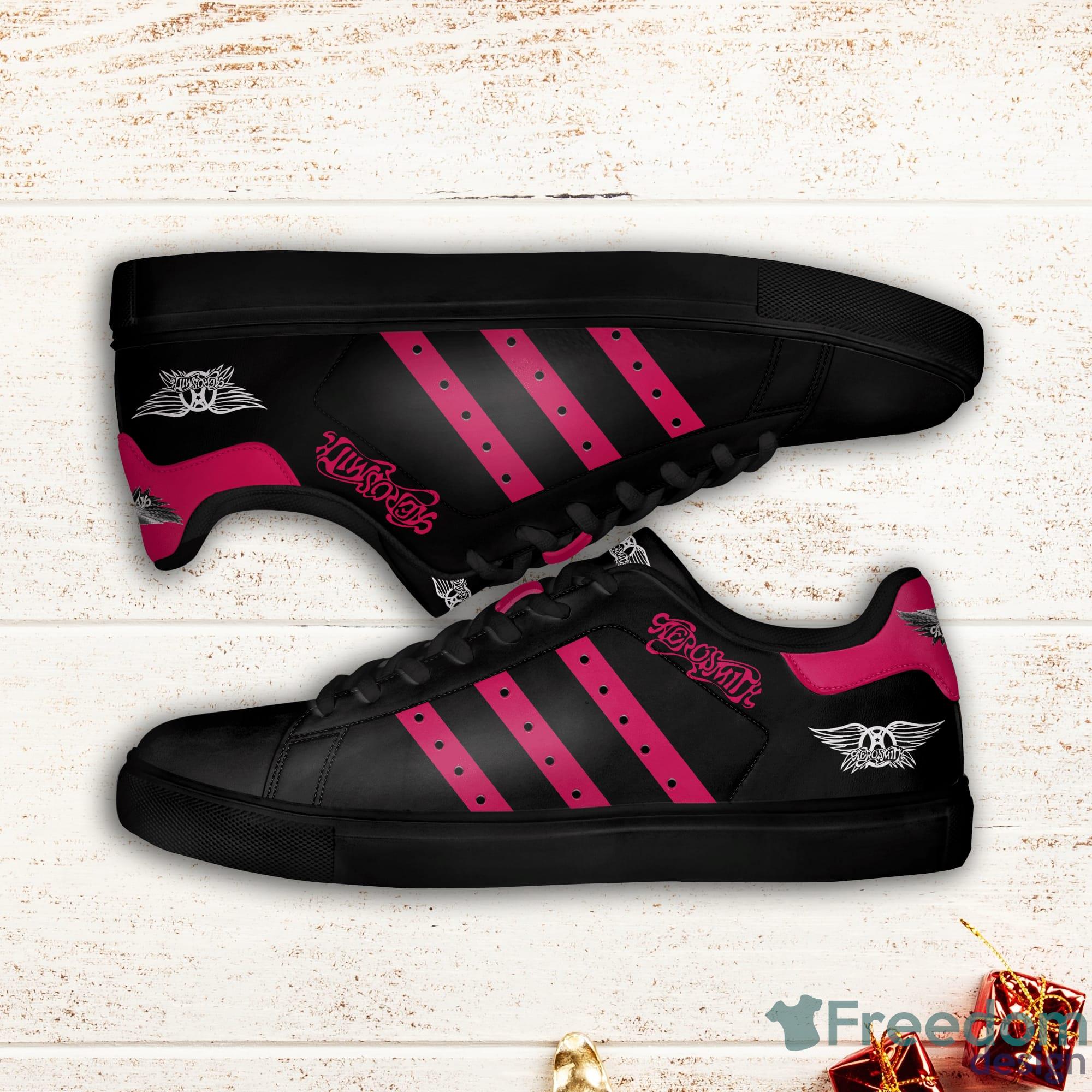 Aerosmith Pink Striped Stan Smith Low Top Skate Shoes Product Photo 2