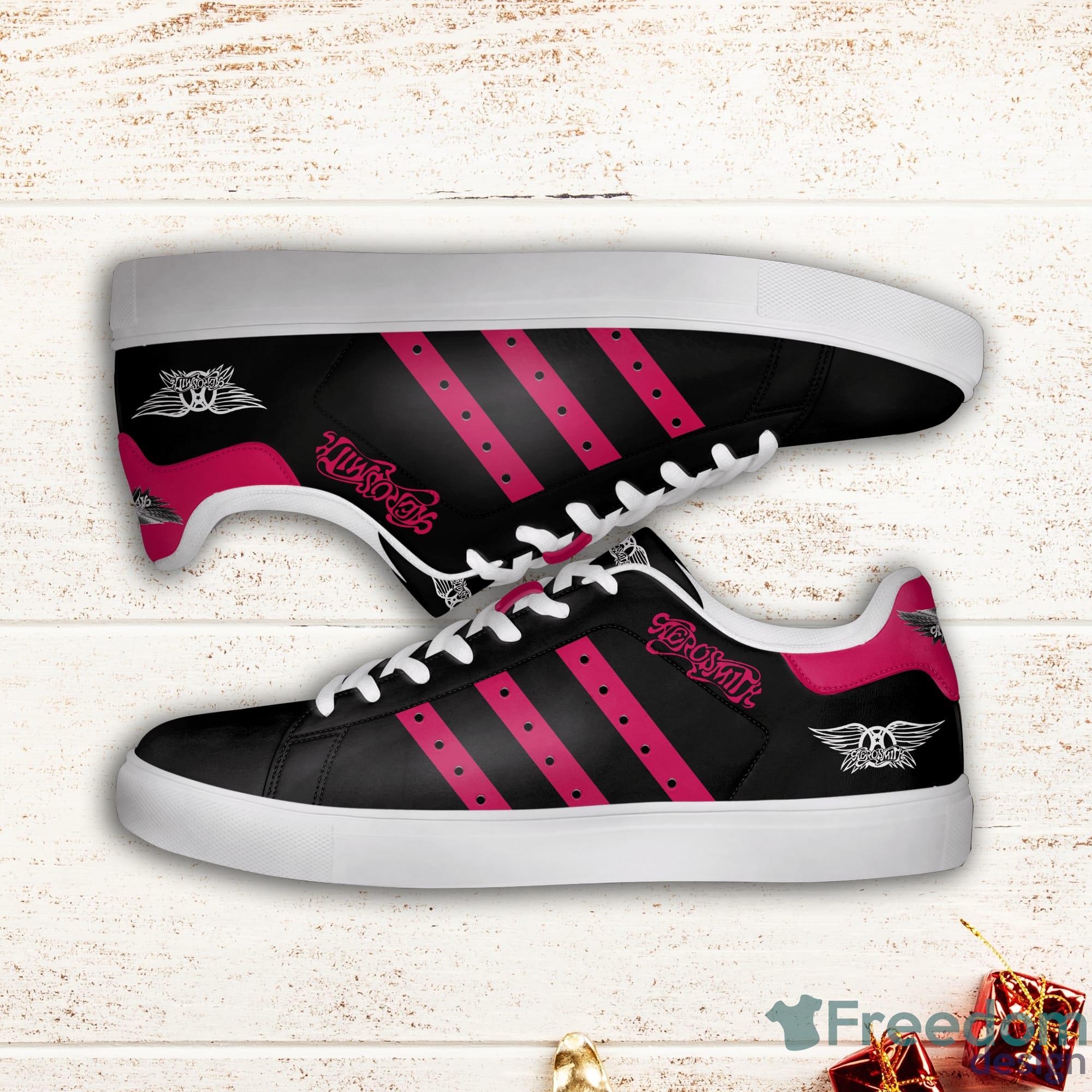 Aerosmith Pink Striped Stan Smith Low Top Skate Shoes Product Photo 1
