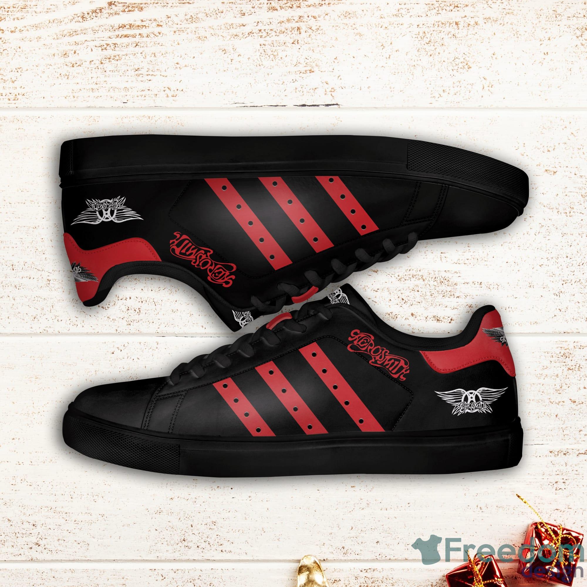 Aerosmith Red Striped Stan Smith Low Top Skate Shoes Product Photo 2