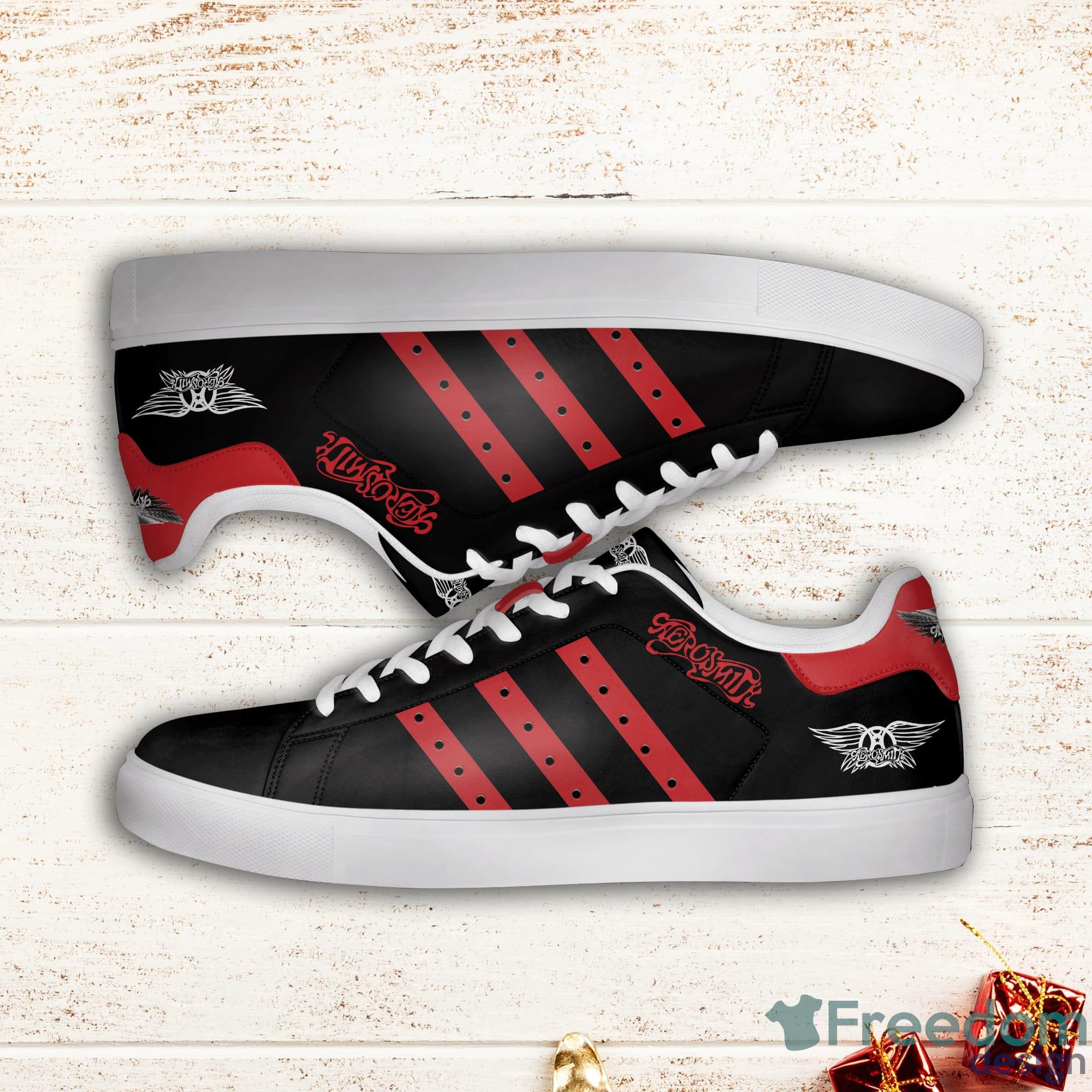 Aerosmith Red Striped Stan Smith Low Top Skate Shoes Product Photo 1
