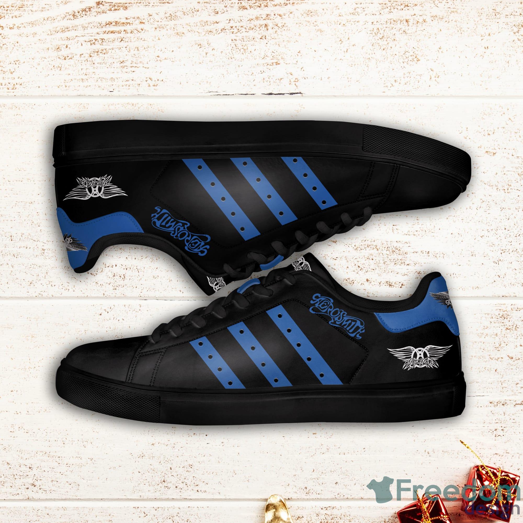 Aerosmith Stan Blue Striped Smith Low Top Skate Shoes Product Photo 2