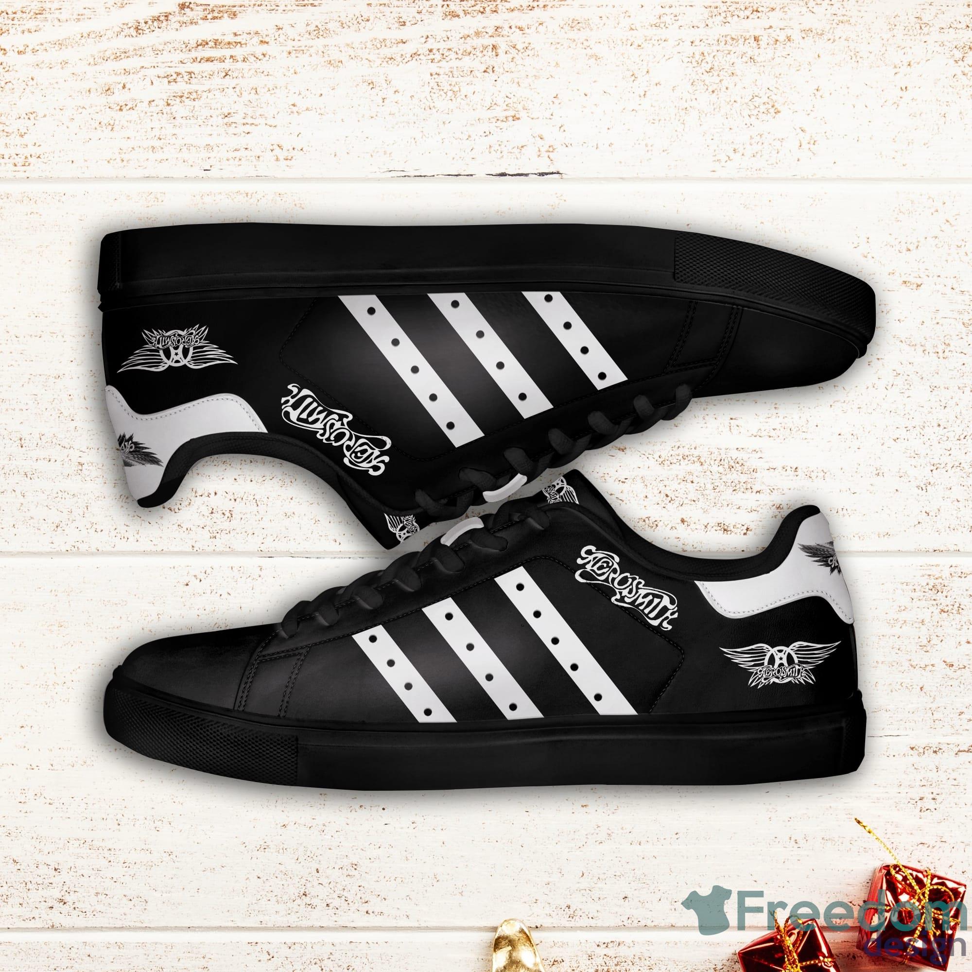 Aerosmith White Striped Stan Smith Low Top Skate Shoes Product Photo 2
