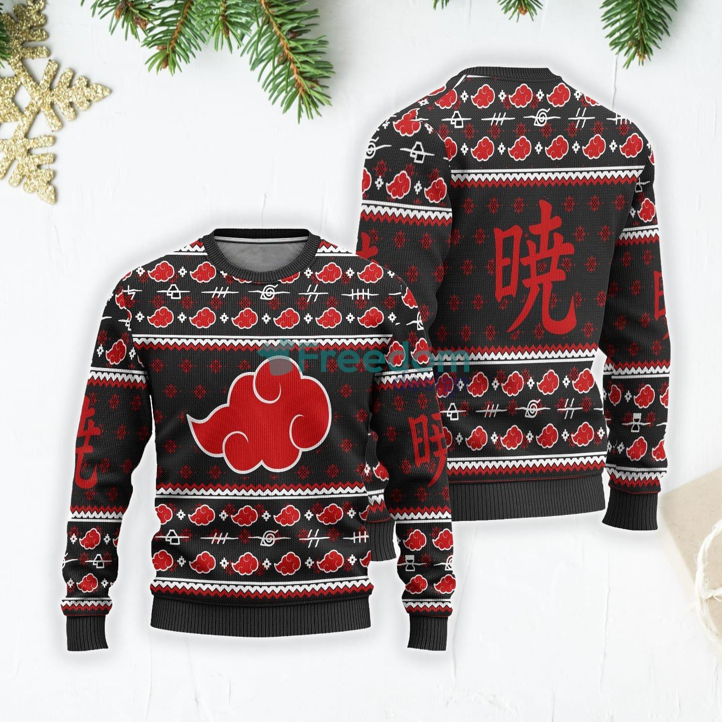 Akatsuki Christmas Gift Ugly Christmas Sweater Naruto Anime image Akatsuki Christmas Gift Ugly Christmas Sweater Naruto Anime Product Photo 3