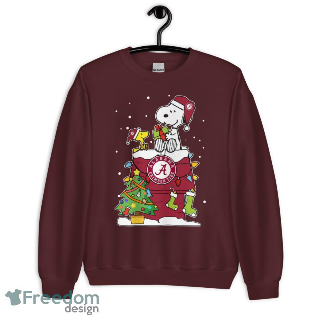 Alabama Crimson Tide Ugly Christmas Sweater Snoopy Woodstock Sweater - 2-G185 Crewneck Sweatshirt-2