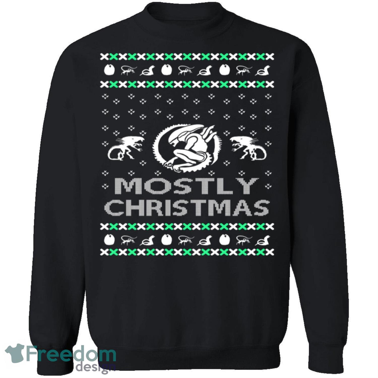Alien Knitting Pattern Ugly Christmas Sweatshirt - alien-knitting-pattern-ugly-christmas-sweatshirt-1
