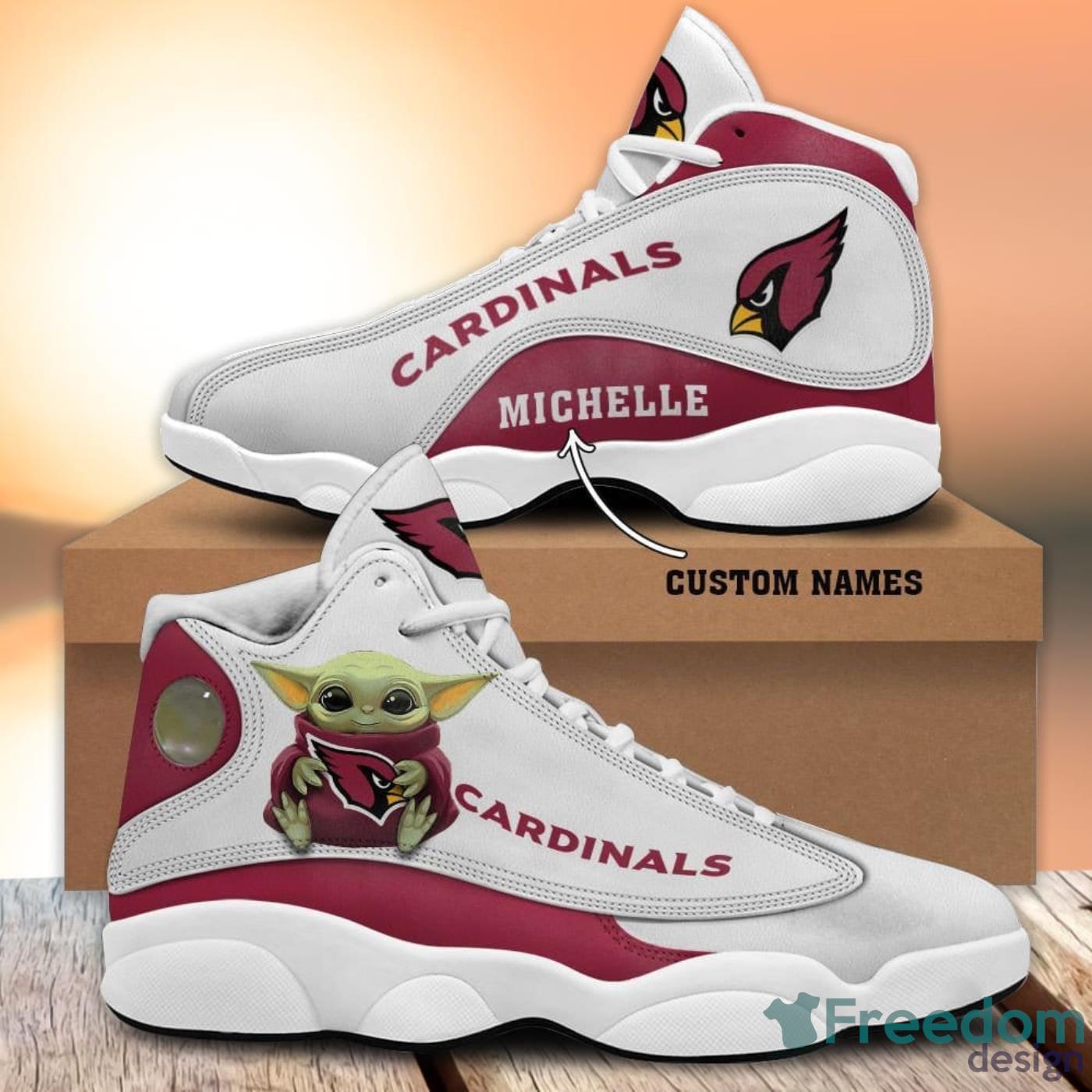 Arizona Cardinals Fans Custom Name Air Jordan 13 Sneaker Shoes Product Photo 1
