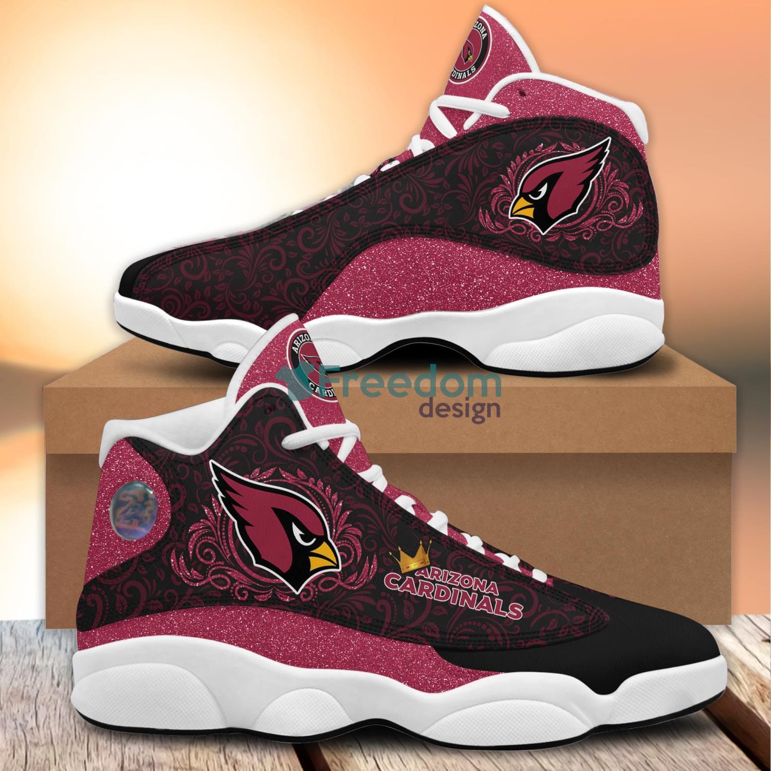 Arizona Cardinals Flowers Style  Air Jordan 13 Shoes For Fans Product Photo 1