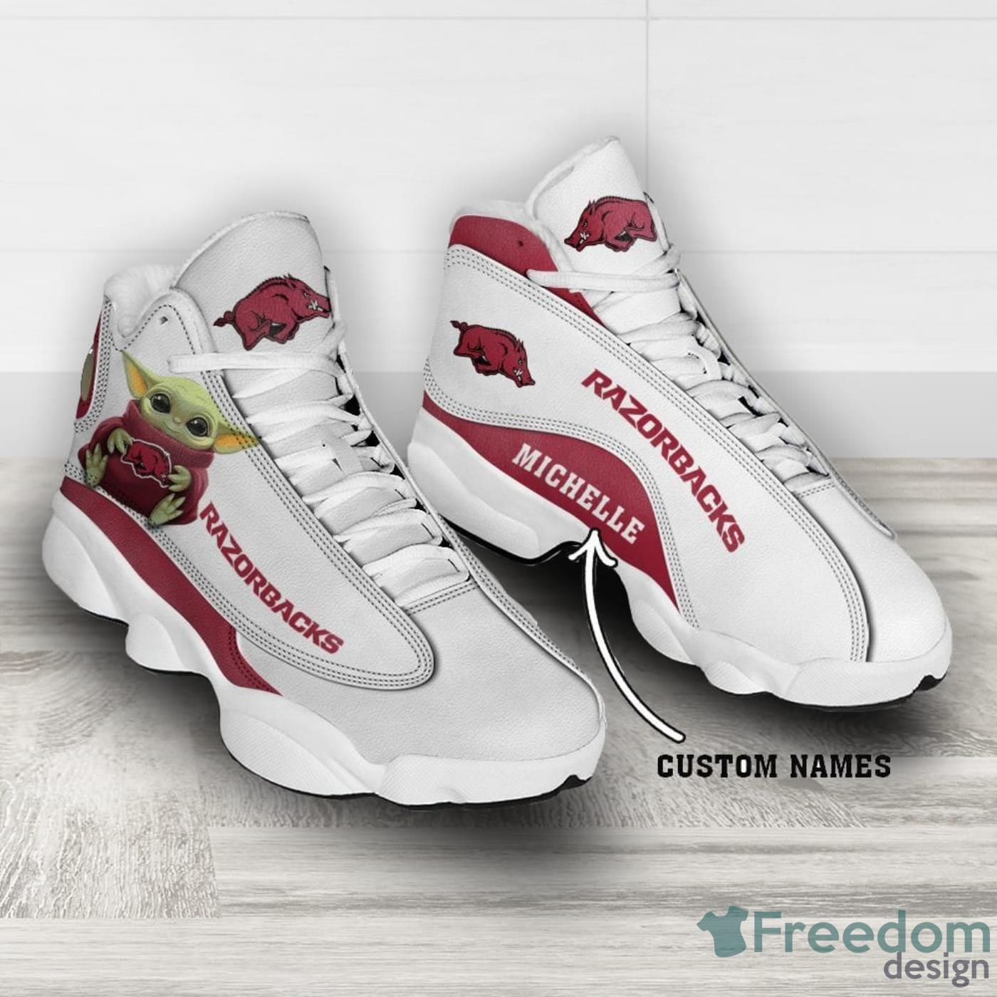 Arkansas Razorbacks Fans Custom Name Air Jordan 13 Sneaker Shoes Product Photo 2