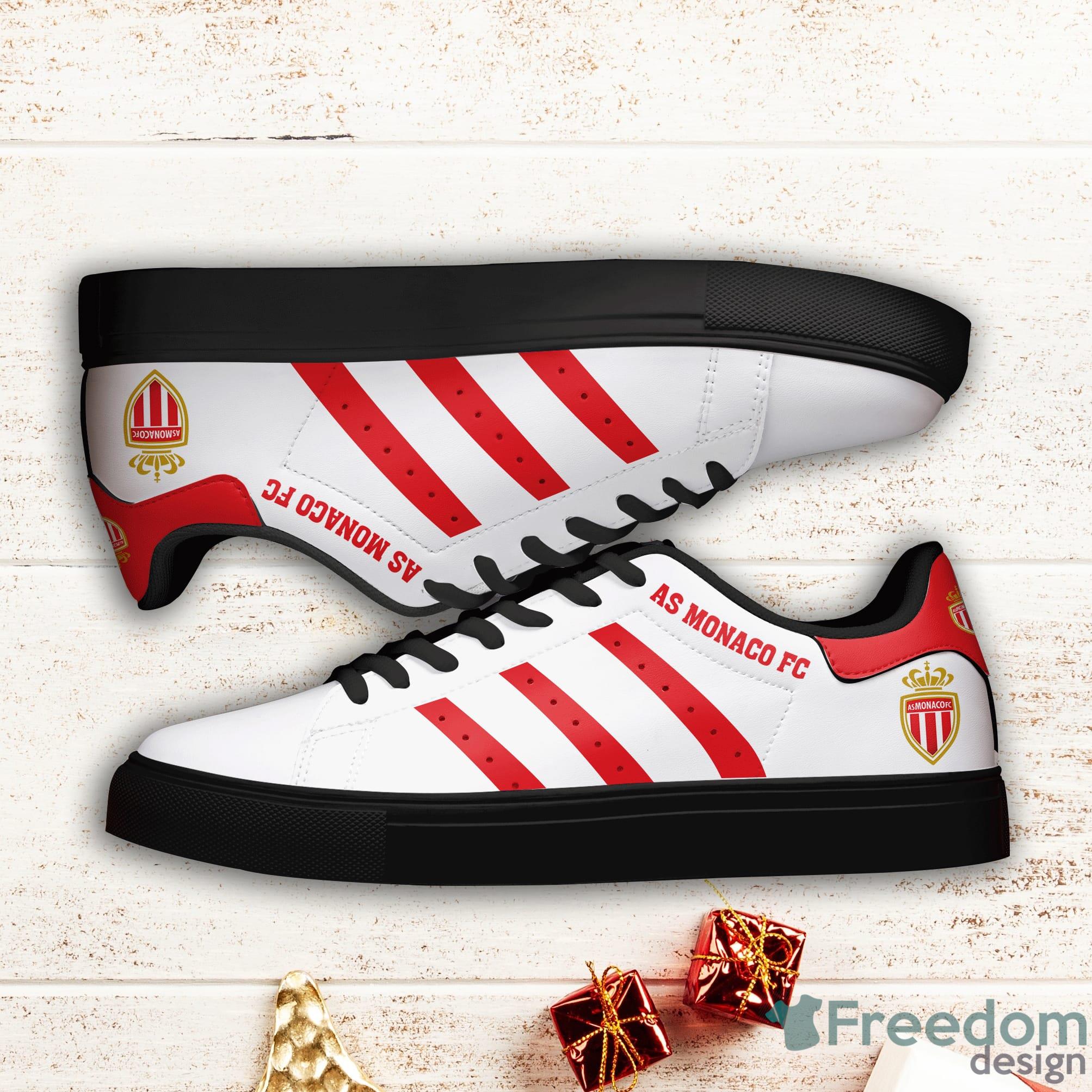 As Monaco Fc Red Striped Stan Smith Low Top Skate Shoes Product Photo 2