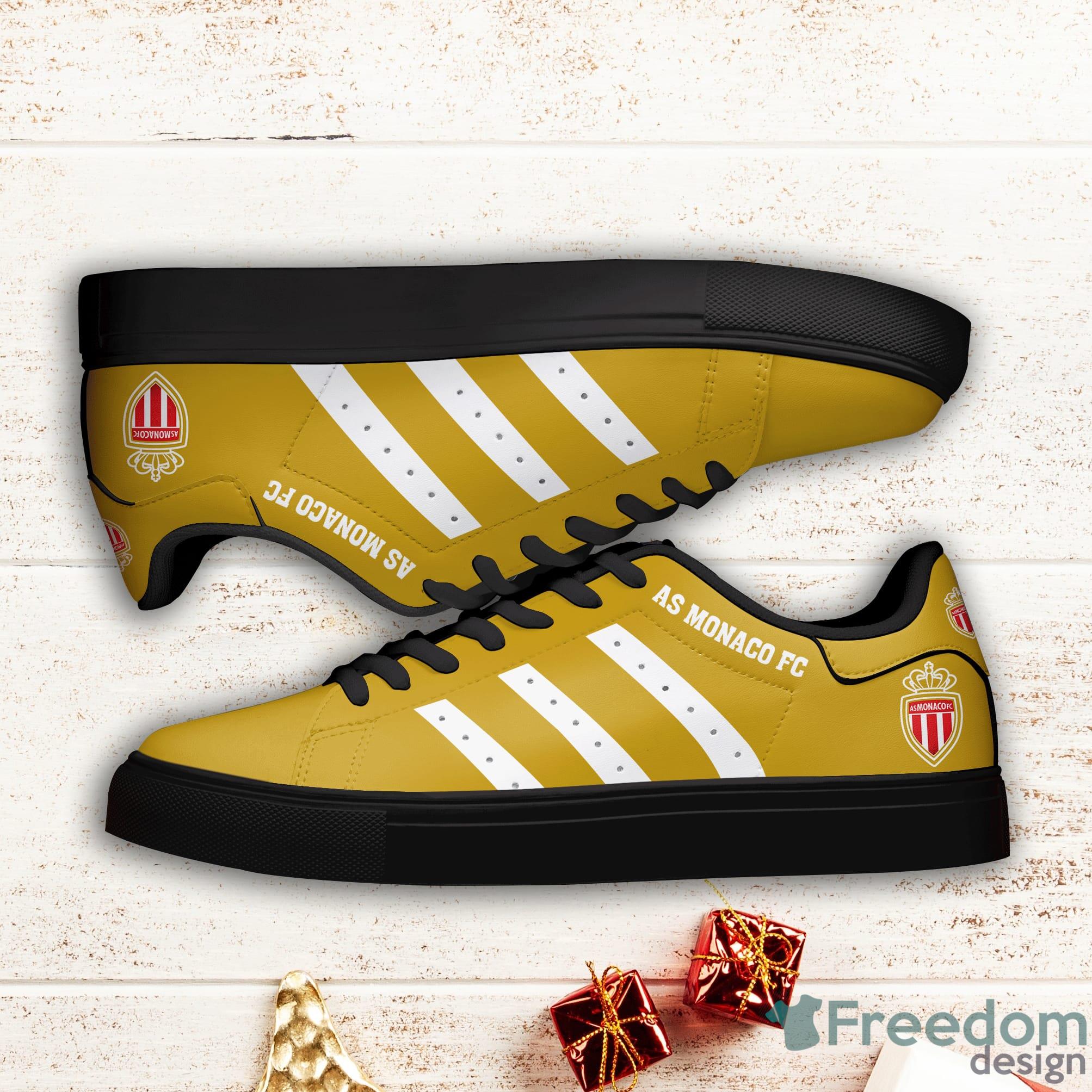 As Monaco Fc White Striped Stan Smith Low Top Skate Shoes Product Photo 2