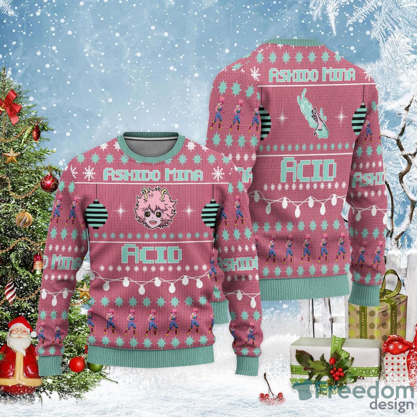 Ashido Mina Fans My Hero Academia Ugly Christmas Sweater - Freedomdesign