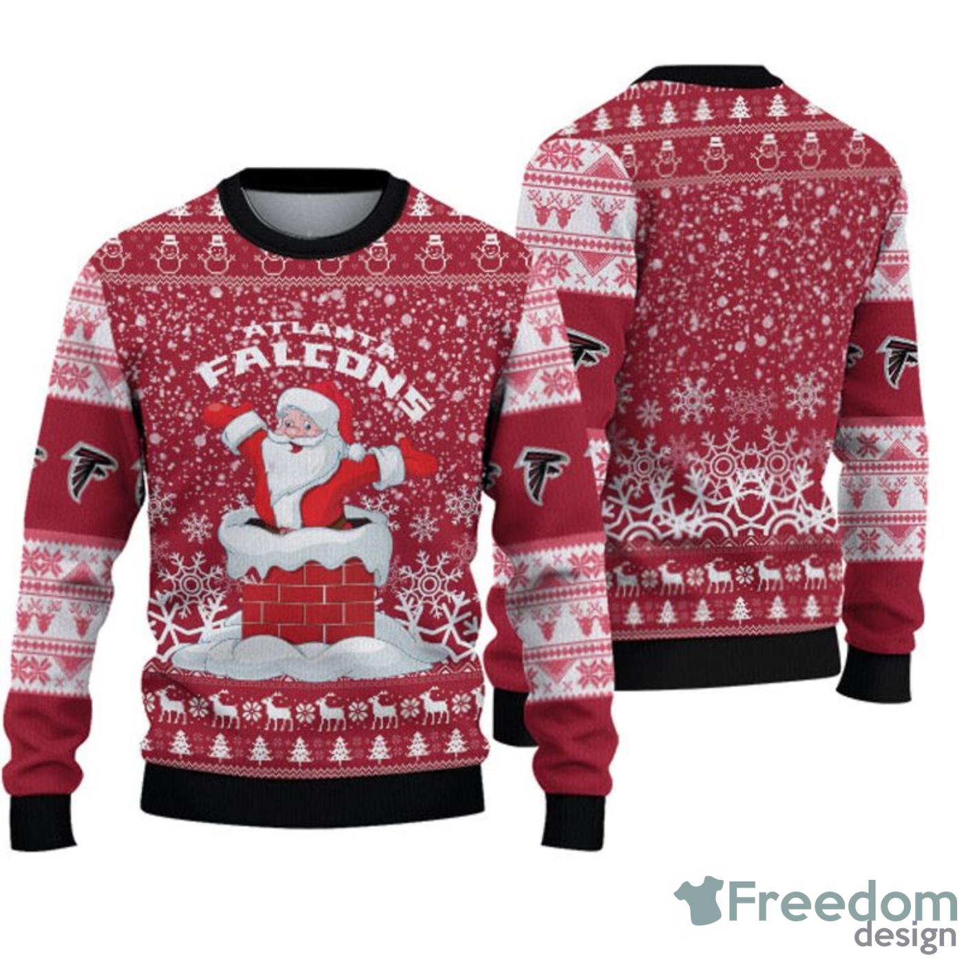 Atlanta Falcons Custom Name And Number Ugly Christmas Sweater -  Freedomdesign